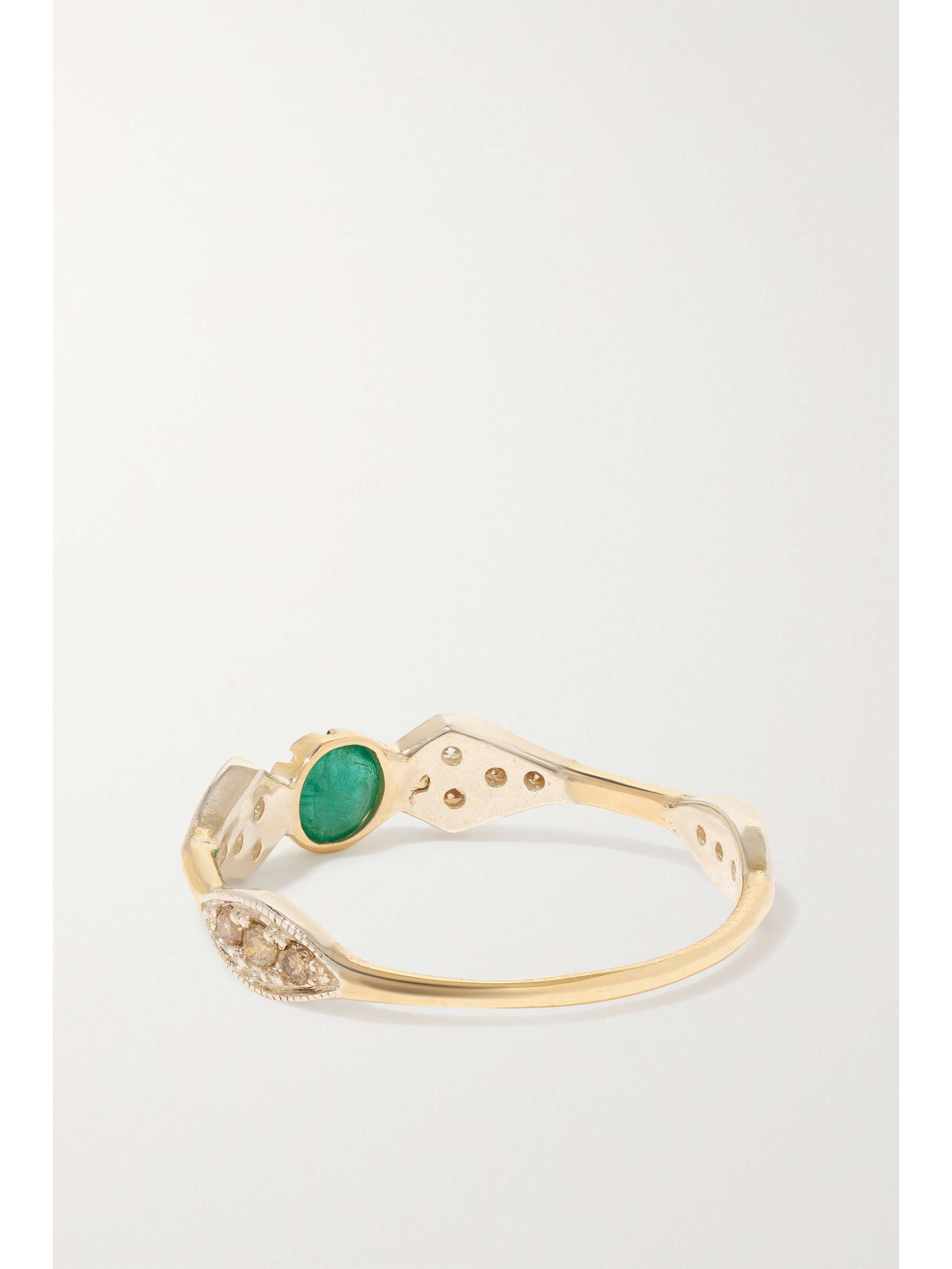 PASCALE MONVOISIN Adele N°1 9-karat gold and sterling silver, emerald and diamond ring