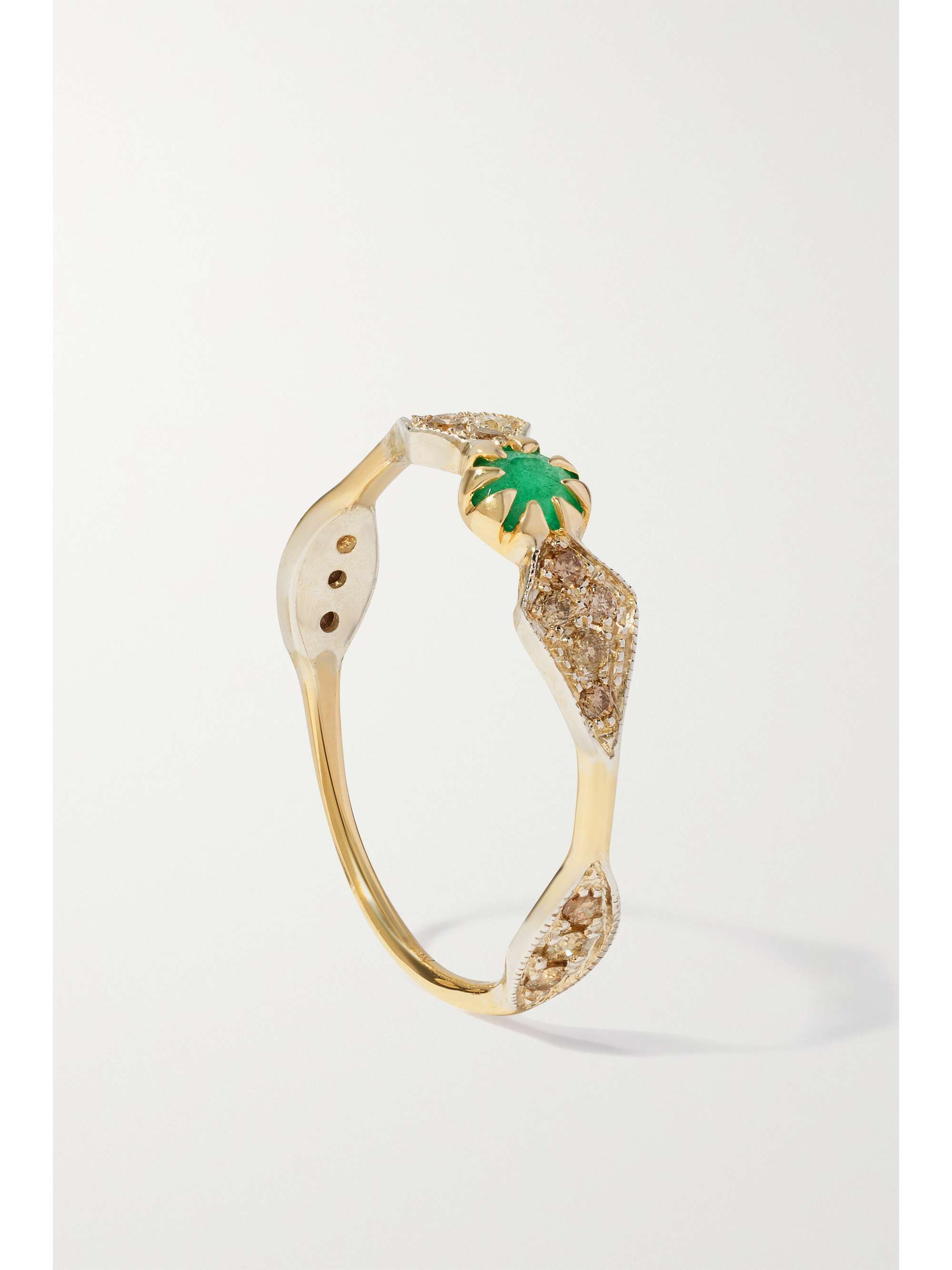 PASCALE MONVOISIN Adele N°1 9-karat gold and sterling silver, emerald and diamond ring