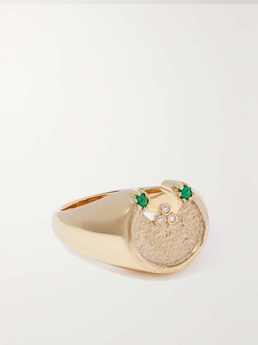 Pascale Monvoisin Mira 9-karat Gold, Emerald And Diamond Ring