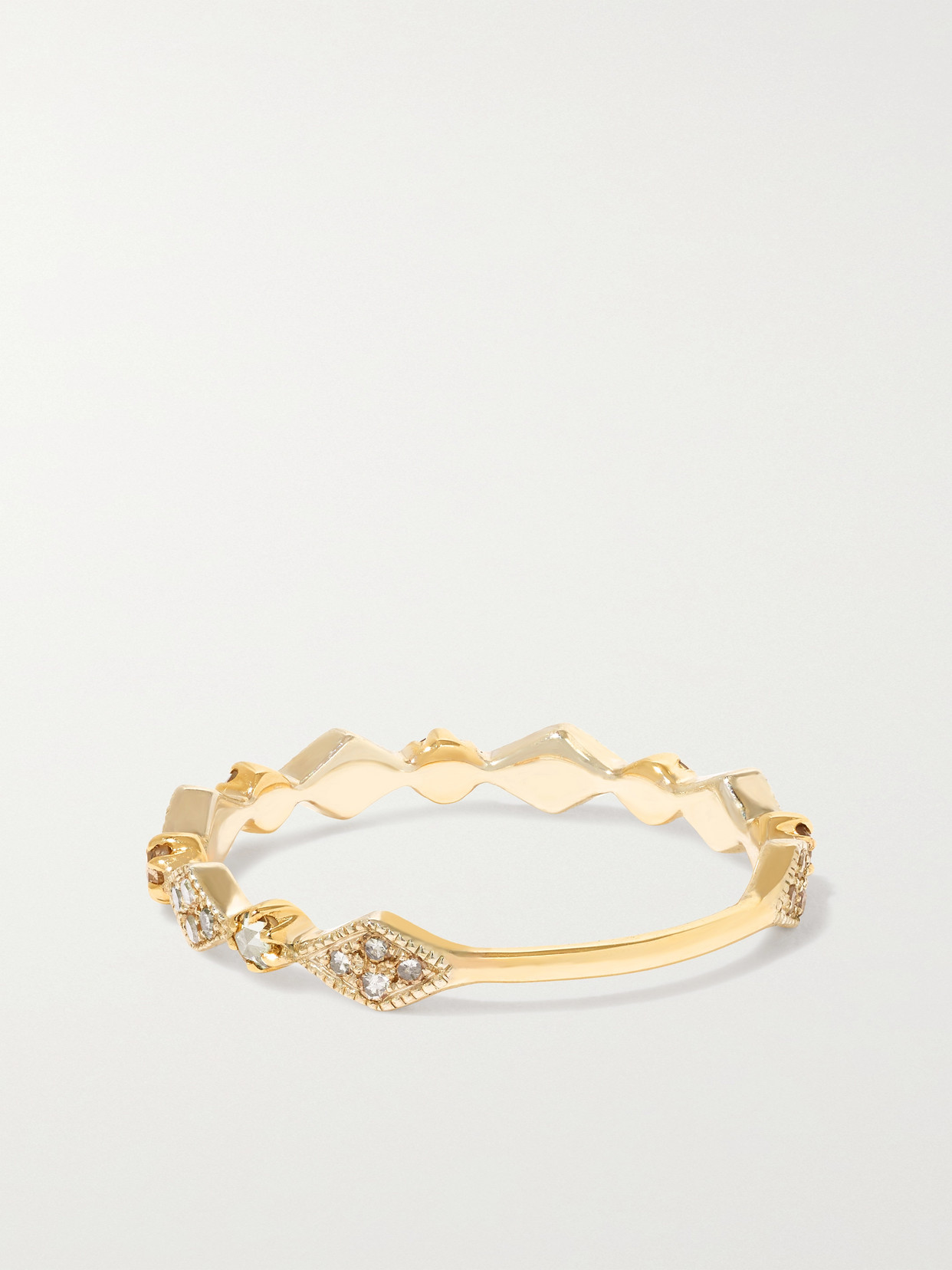 Shop Pascale Monvoisin Ava N°1 9-karat Gold And Sterling Silver Diamond Ring