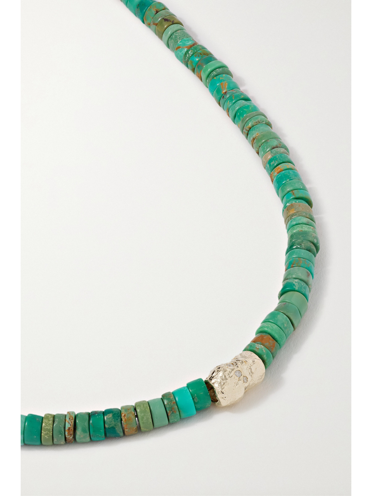 Shop Pascale Monvoisin Taylor N°1 9-karat Gold, Turquoise And Diamond Necklace