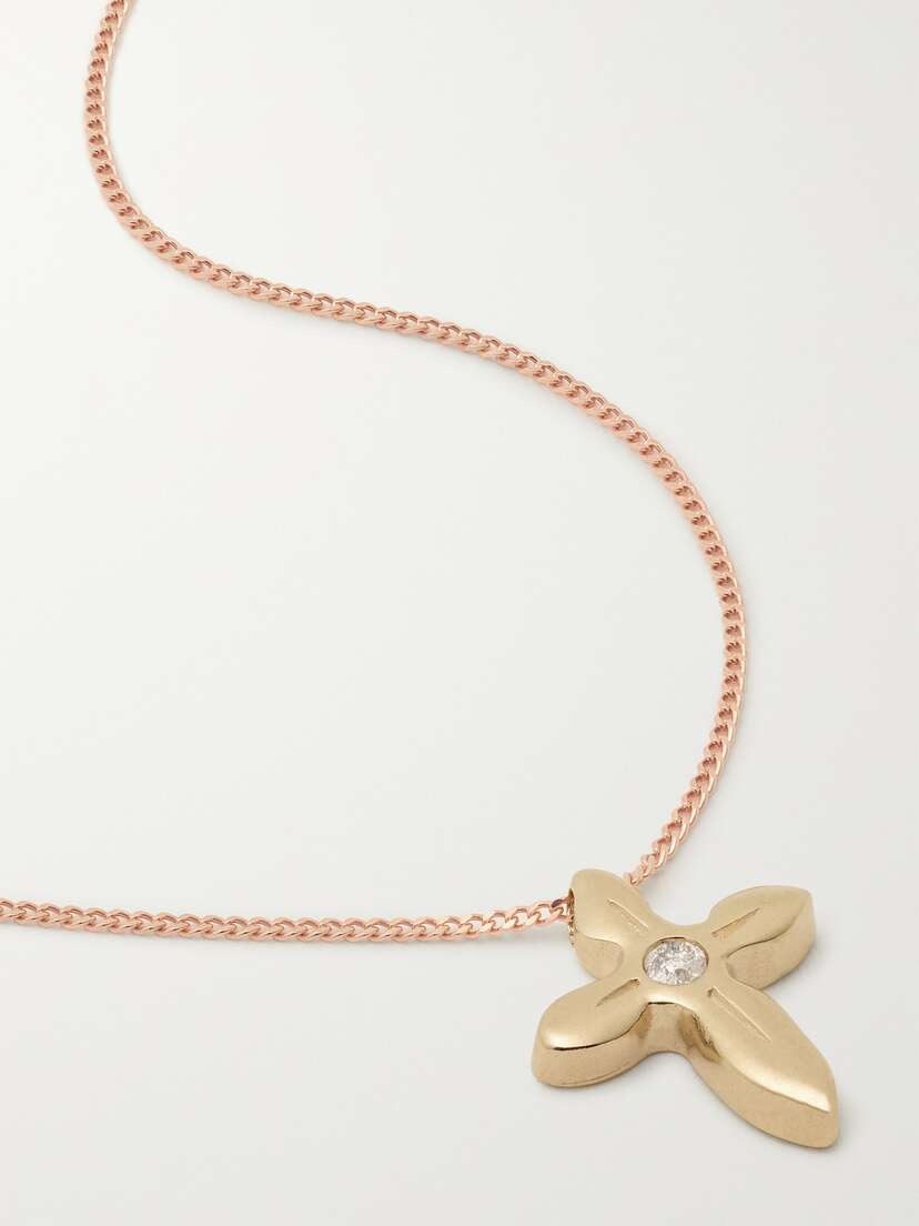 Pascale Monvoisin Emile 9-karat Rose And Yellow Diamond Necklace - One size