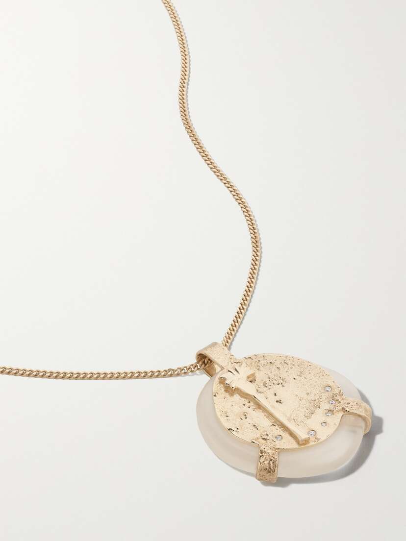 Pascale Monvoisin Bahia 9-karat Gold, Quartz And Diamond Necklace