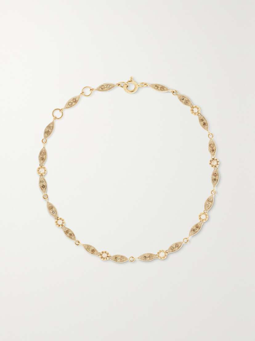 Pascale Monvoisin Ava 9-karat Gold And Sterling Silver Diamond Bracelet