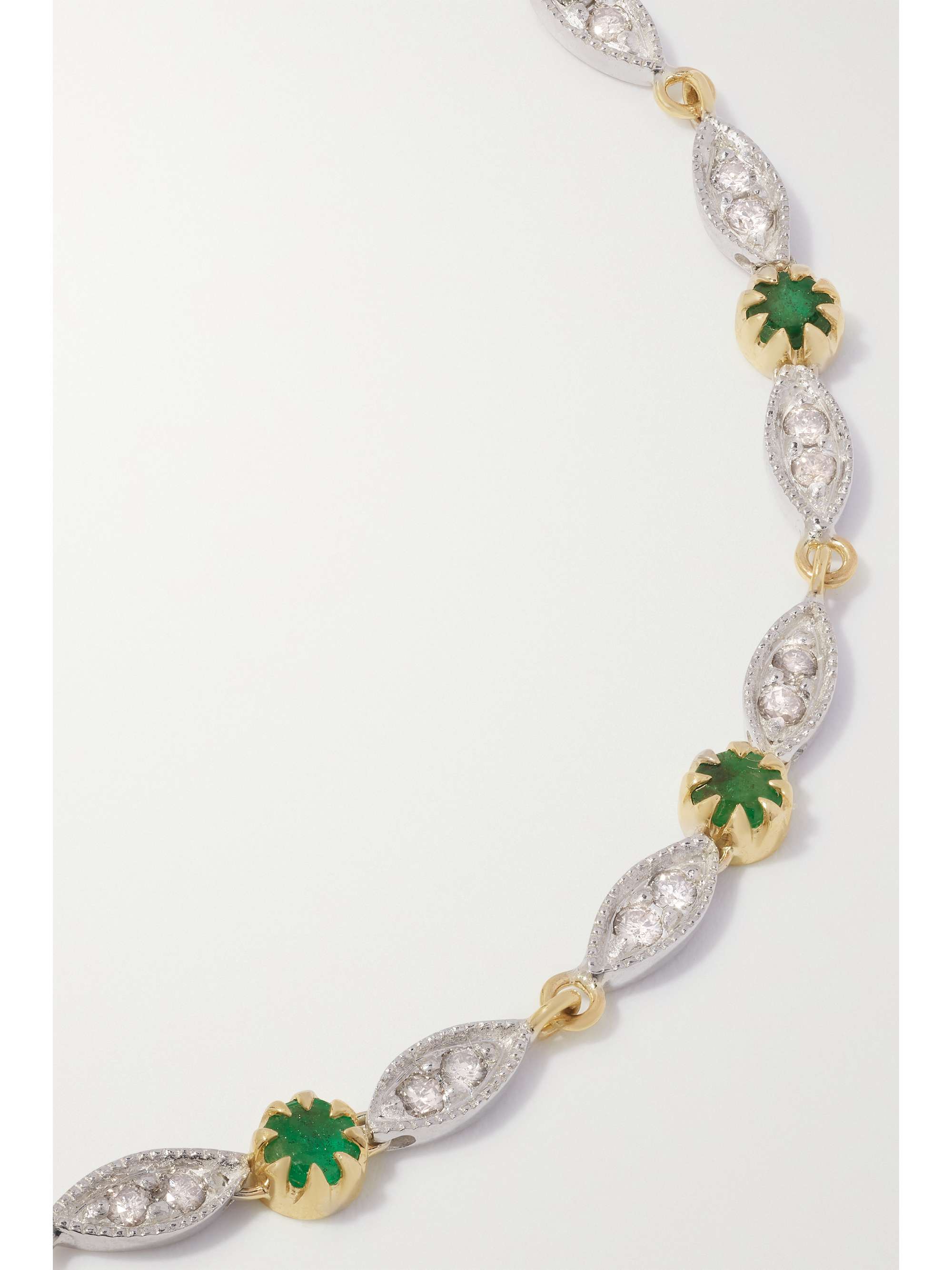 PASCALE MONVOISIN Ava 9-karat gold, sterling silver, emerald and diamond bracelet