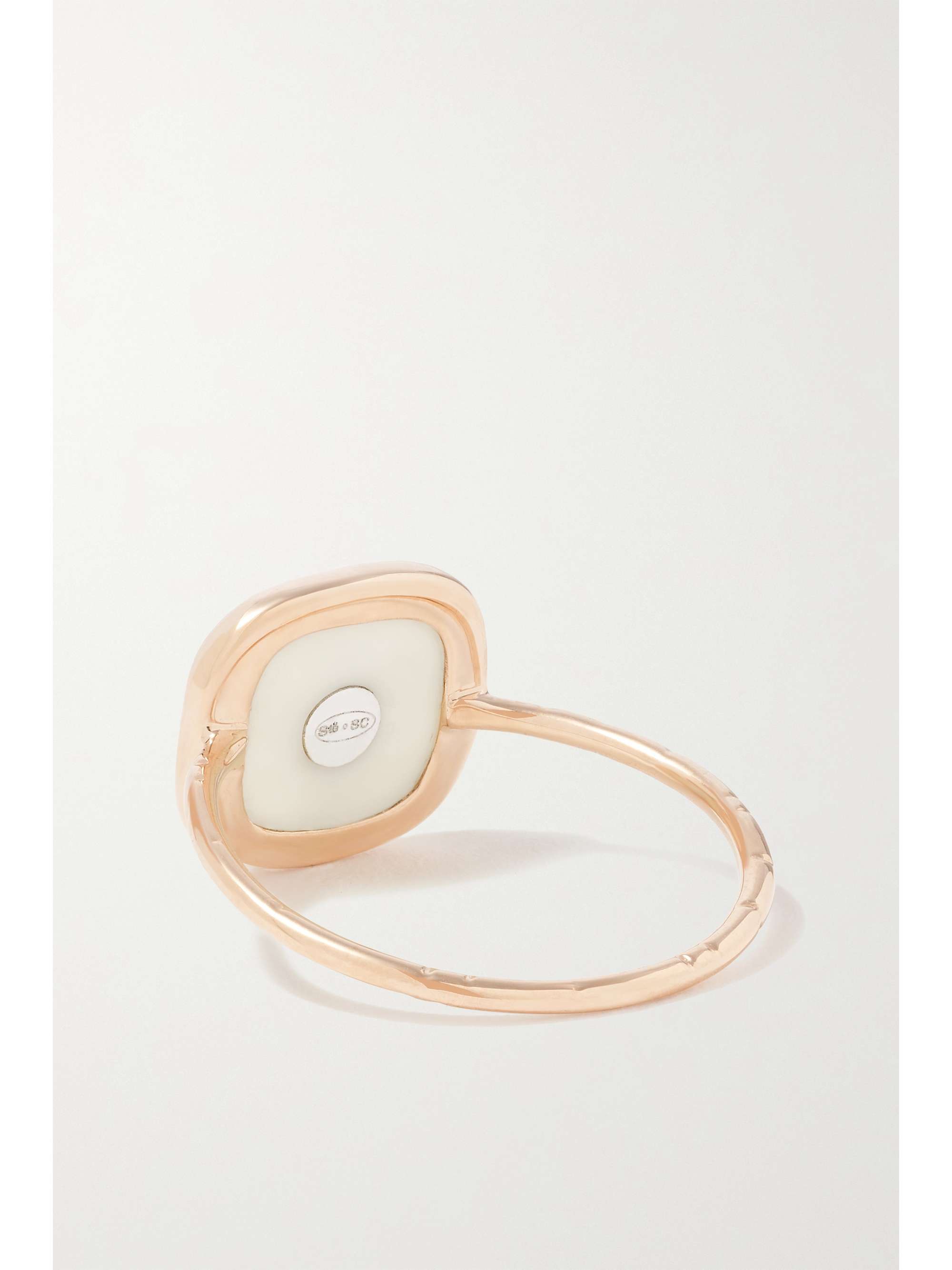 PASCALE MONVOISIN Pierrot 9-karat rose and white gold, bakelite and diamond ring