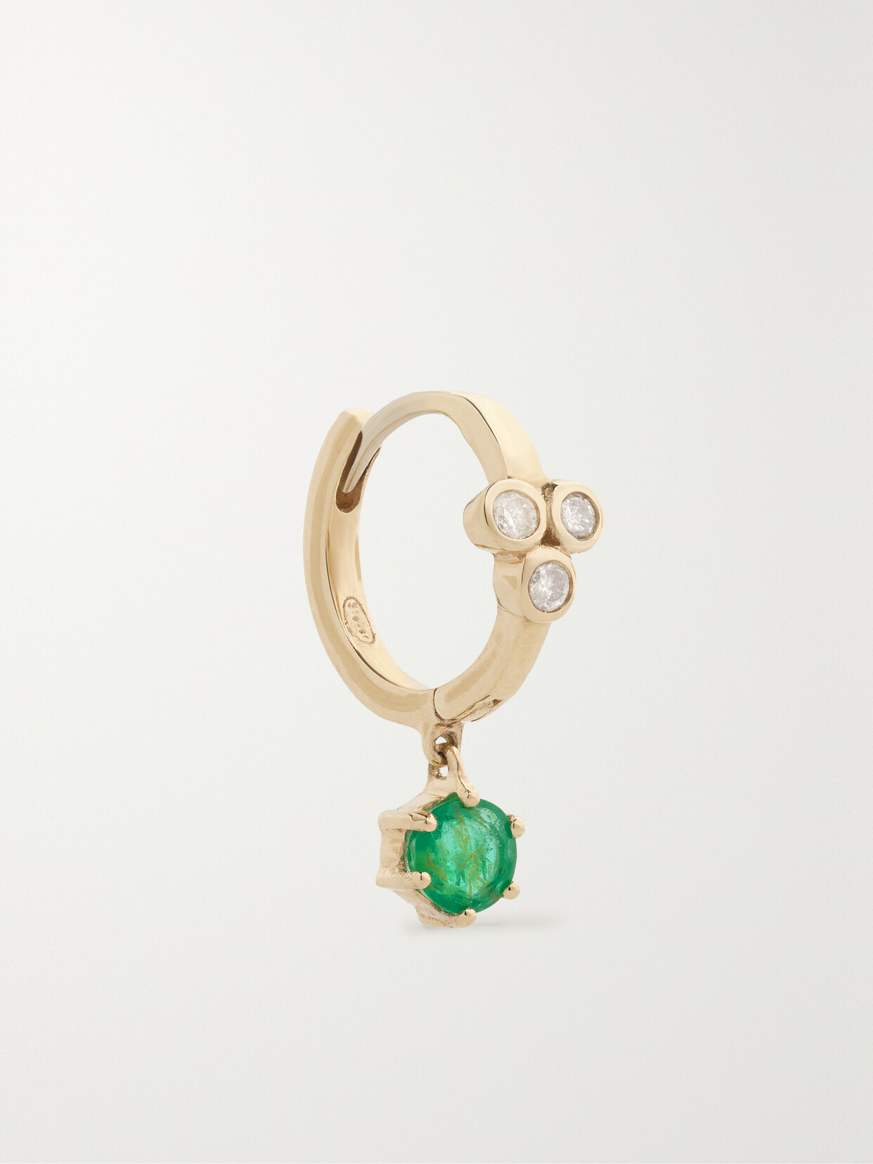 Pascale Monvoisin - Mira N°3 9-karat Gold, Emerald And Diamond Single Earring - one size