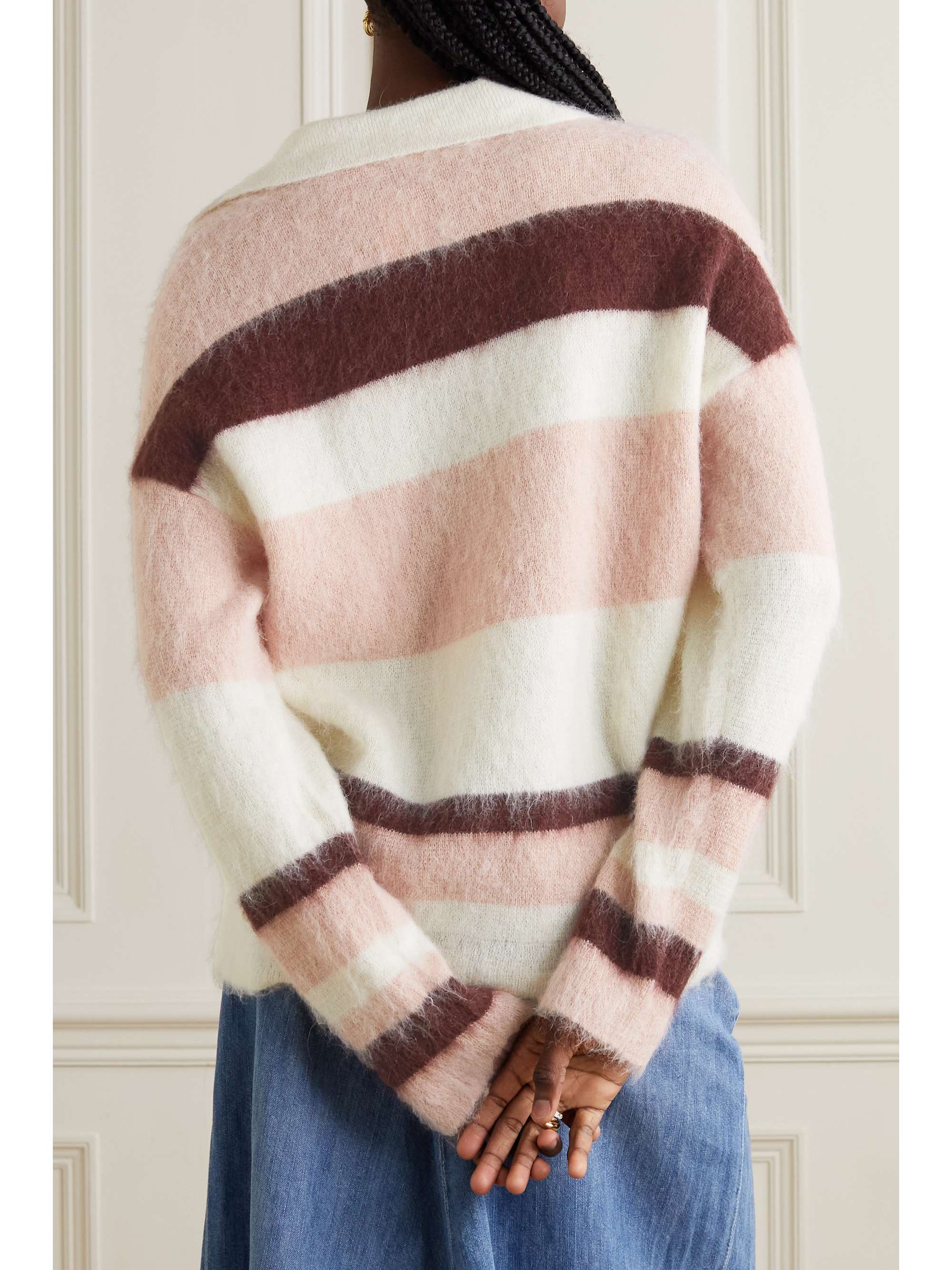 ZANKOV Dimitri striped brushed knitted sweater