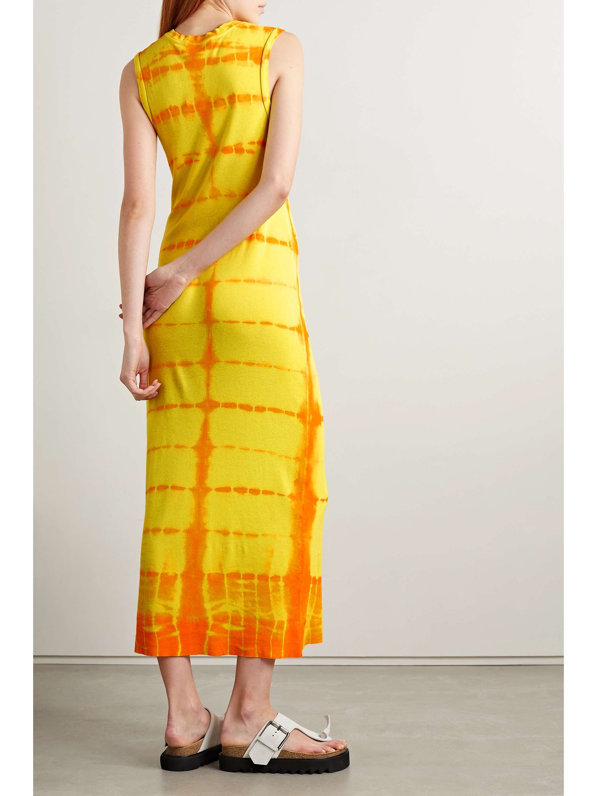 THE ELDER STATESMAN Tie-dyed cotton and cashmere-blend jersey maxi dress