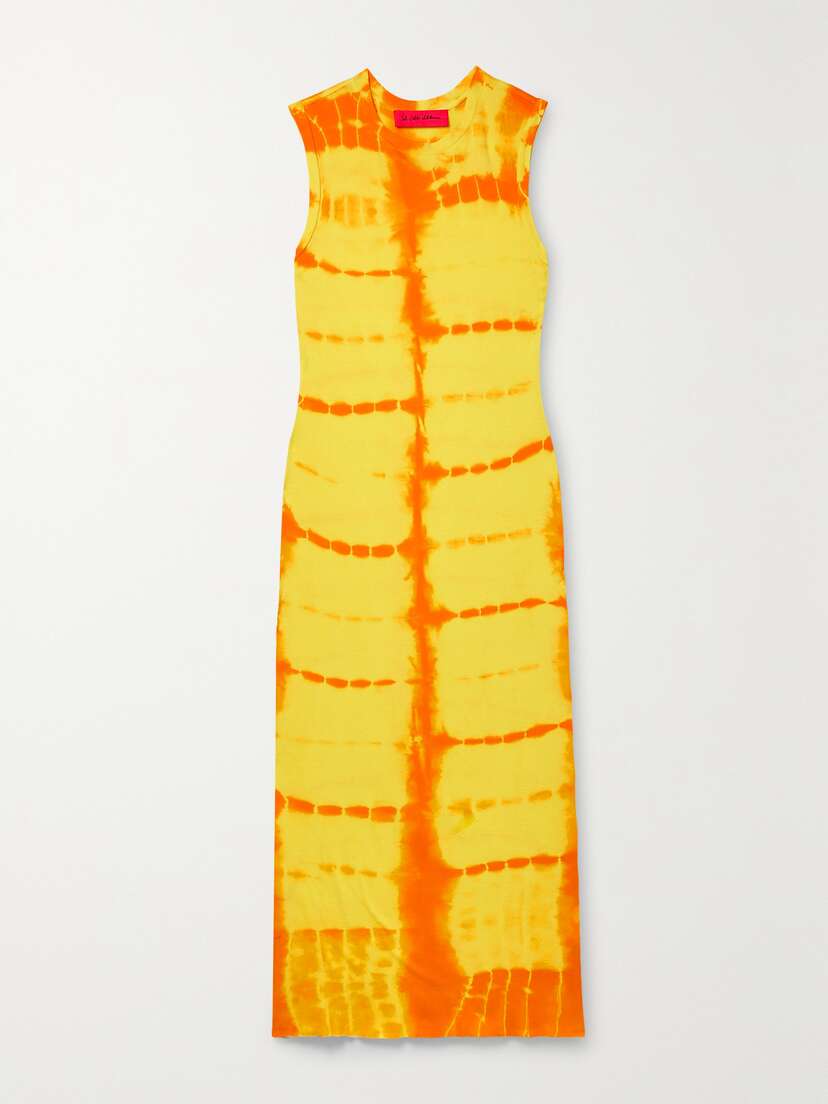 The Elder Statesman Tie-dyed Cotton And Cashmere-blend Jersey Midi Dress