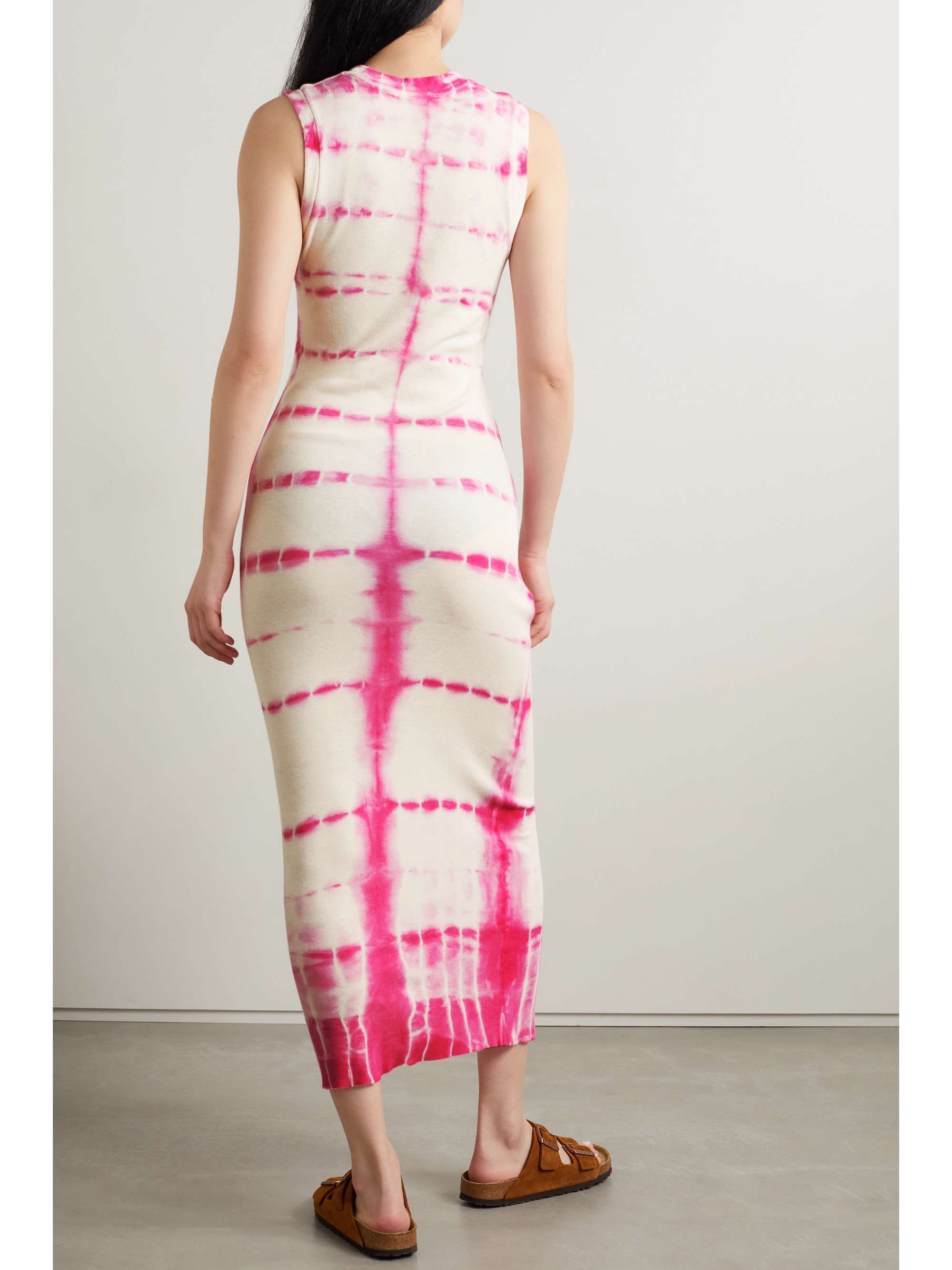 THE ELDER STATESMAN Tie-dyed cotton and cashmere-blend jersey maxi dress