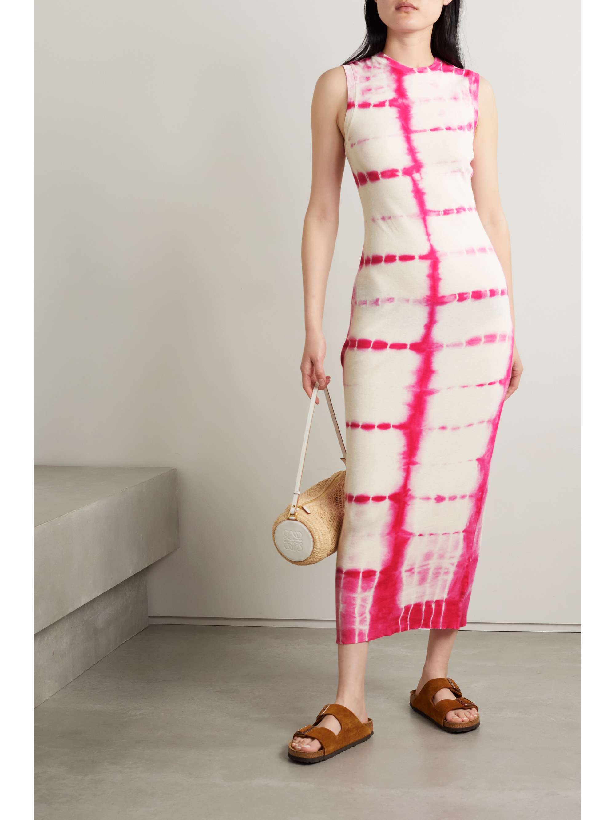 THE ELDER STATESMAN Tie-dyed cotton and cashmere-blend jersey maxi dress