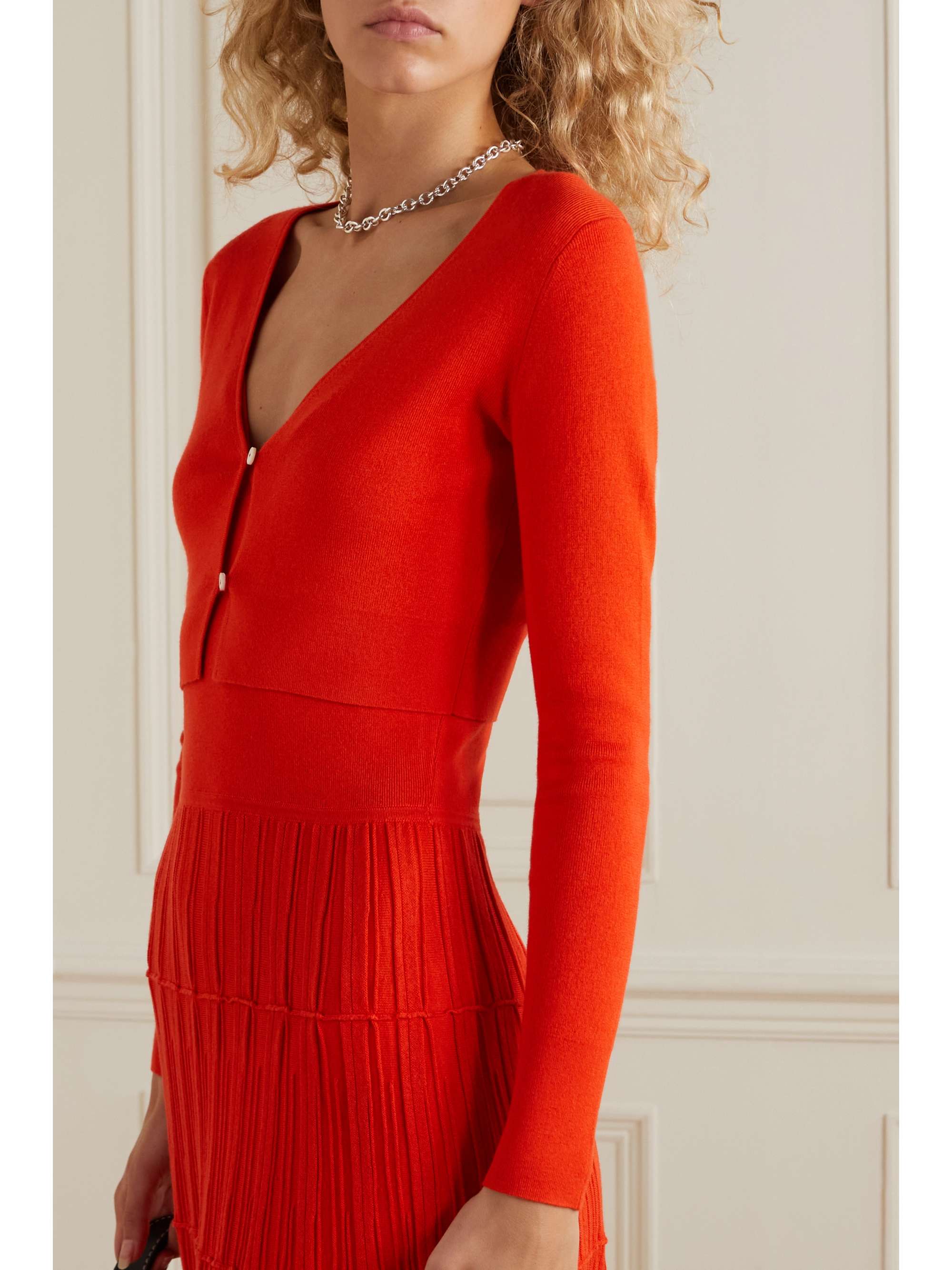Arch4 - Veronica Cropped Ribbed Silk and Cashmere-Blend Cardigan - Red - Medium - Net A Porter