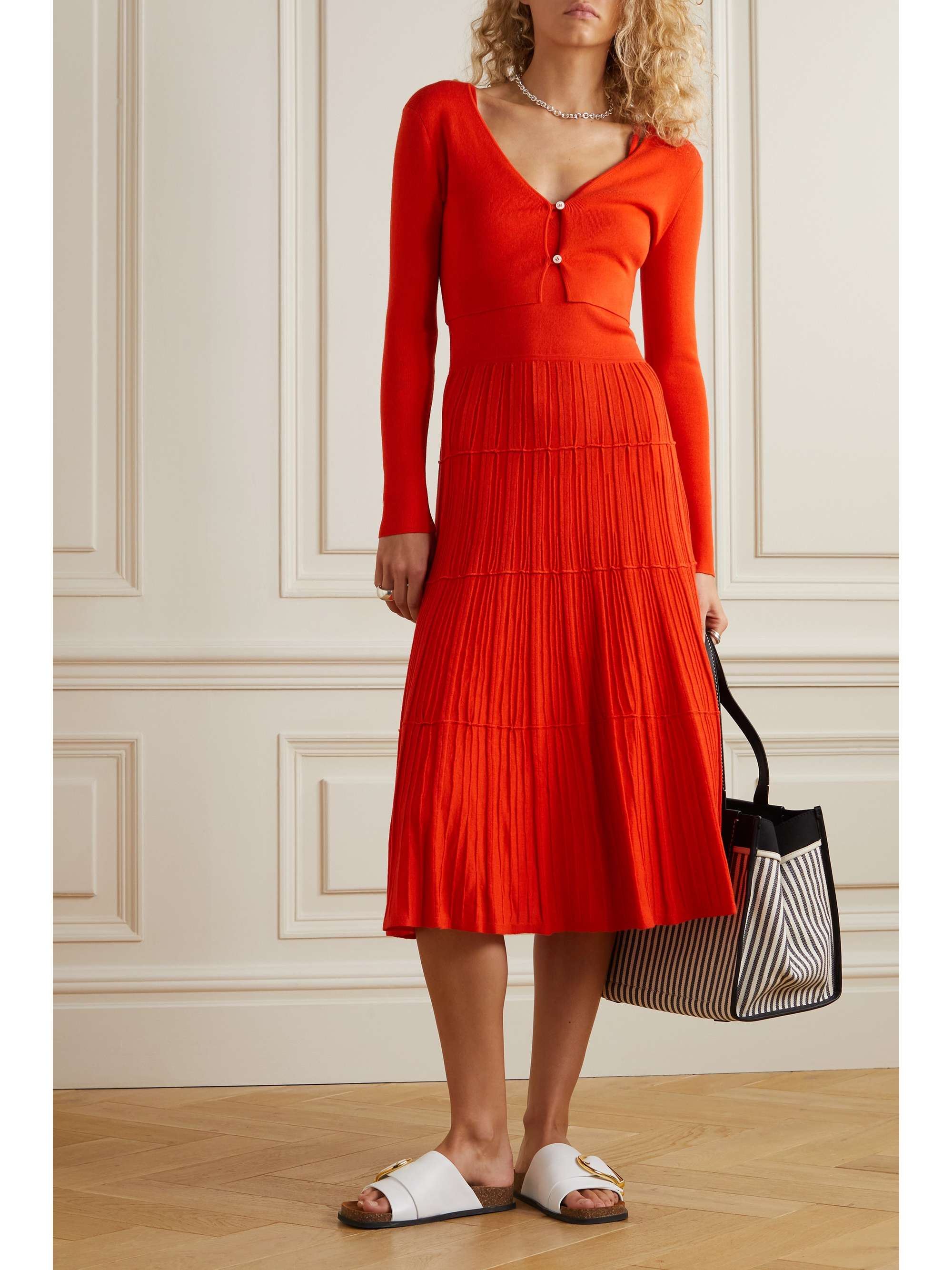 Red Rosemary ribbed silk and cashmere 