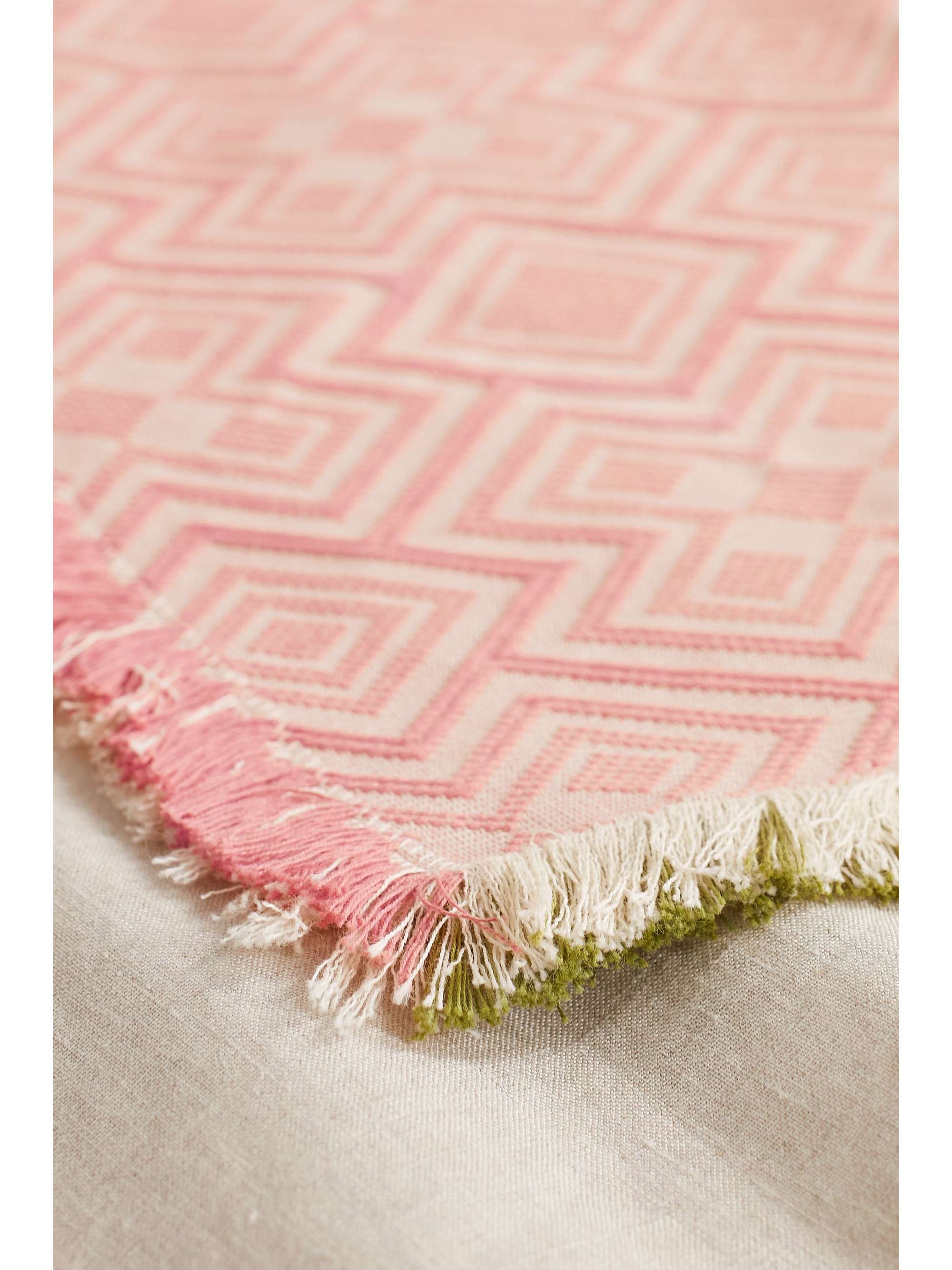 CABANA Salentina reversible fringed cotton-jacquard placemat