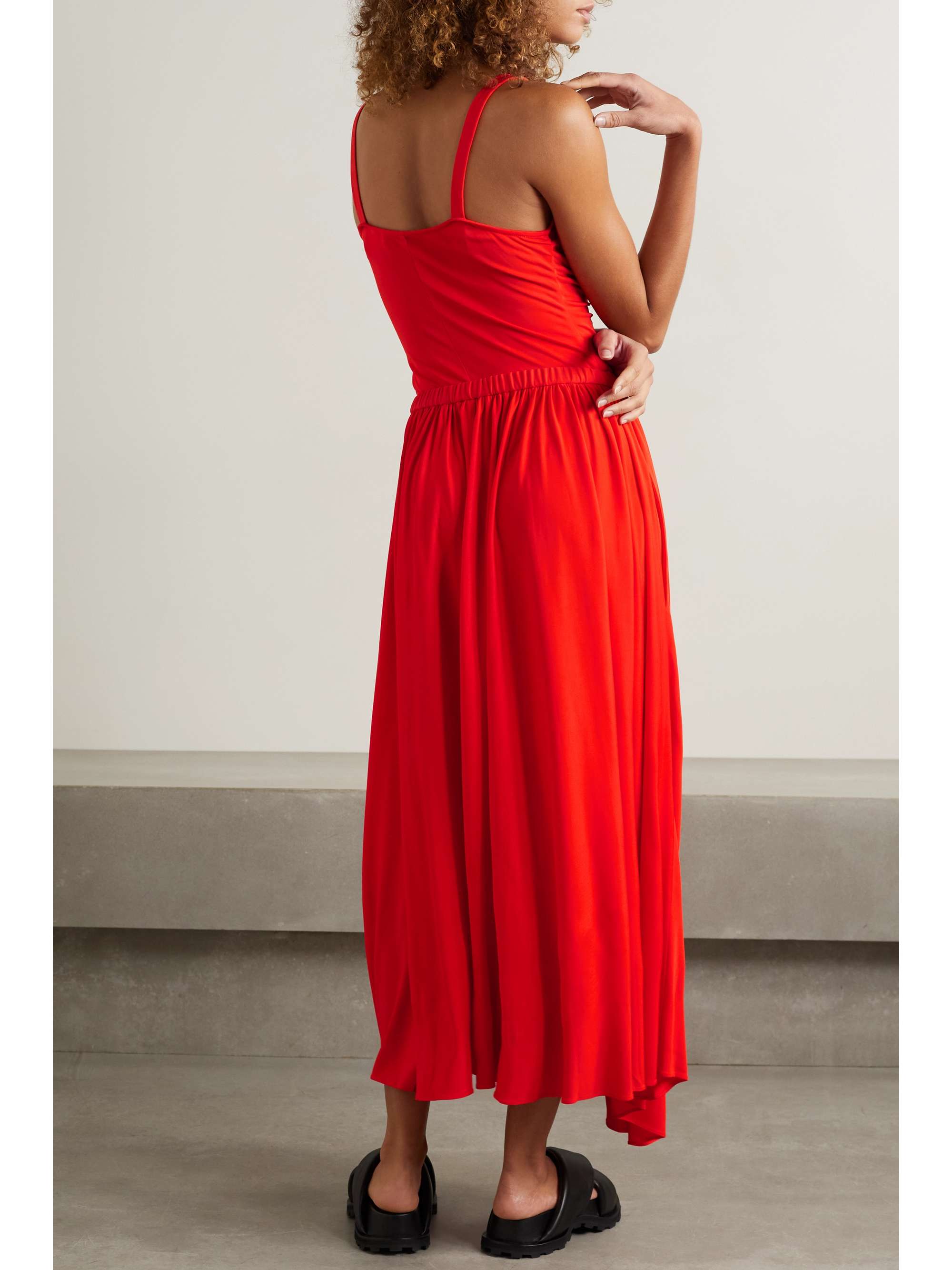PROENZA SCHOULER WHITE LABEL Asymmetric ruched jersey-crepe dress