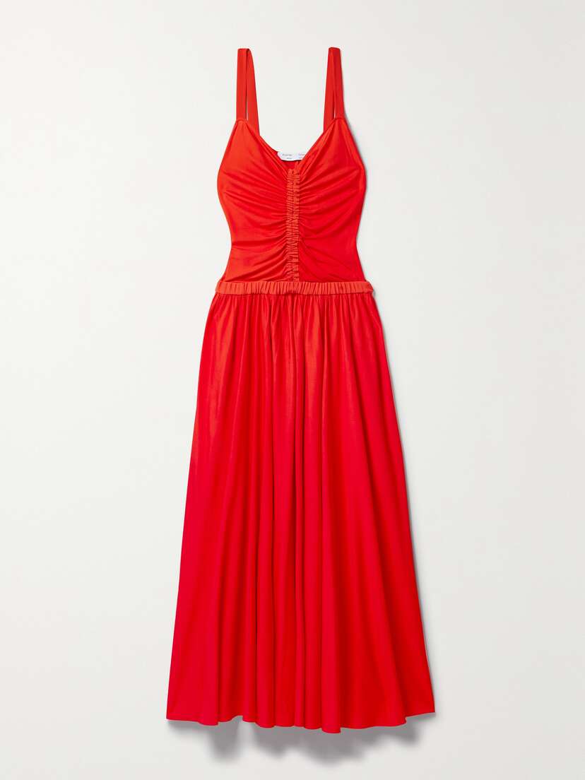 Proenza Schouler White Label Asymmetric Ruched Jersey-crepe Dress