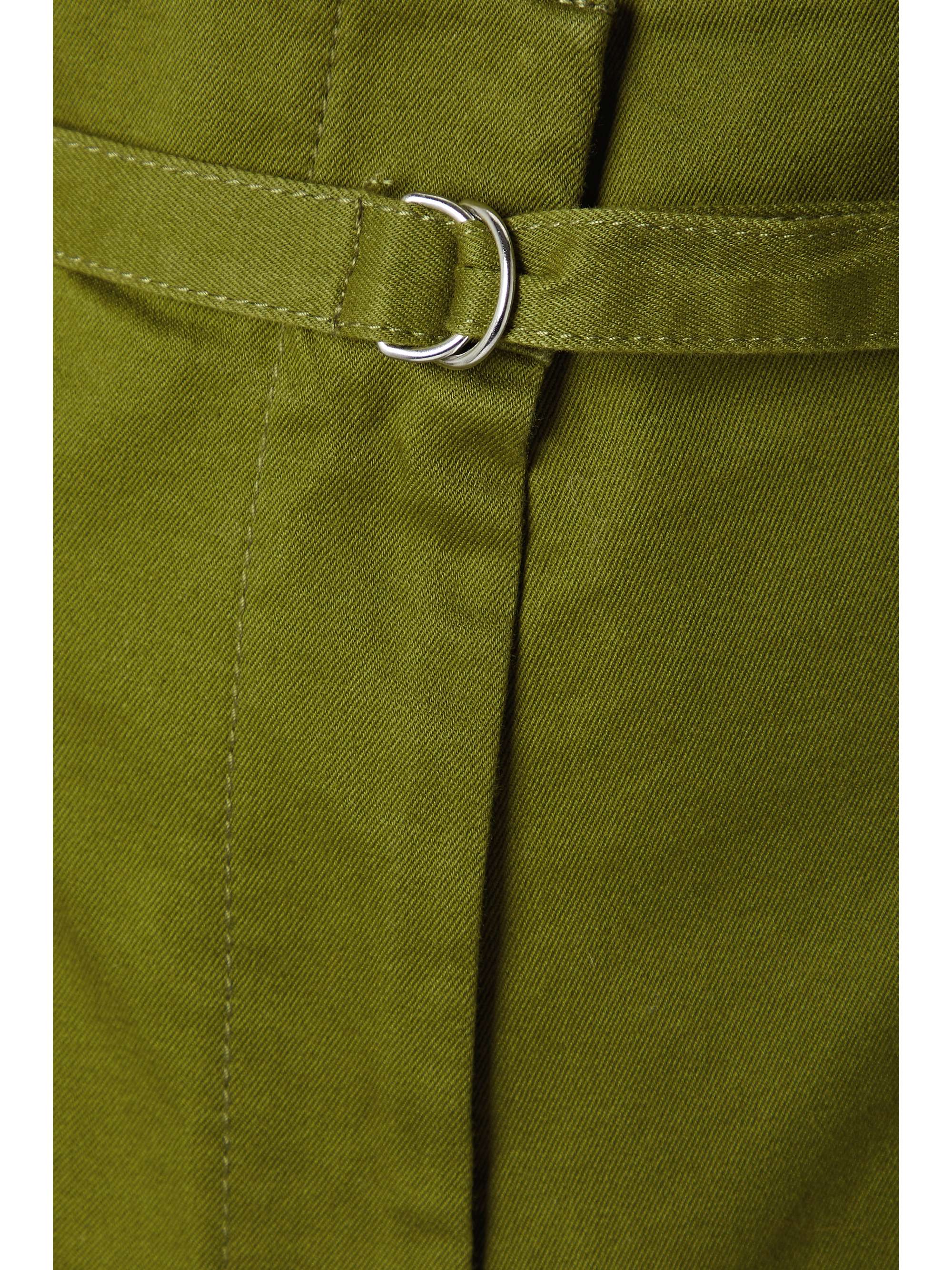 PROENZA SCHOULER WHITE LABEL Belted pleated stretch-cotton twill wide-leg pants