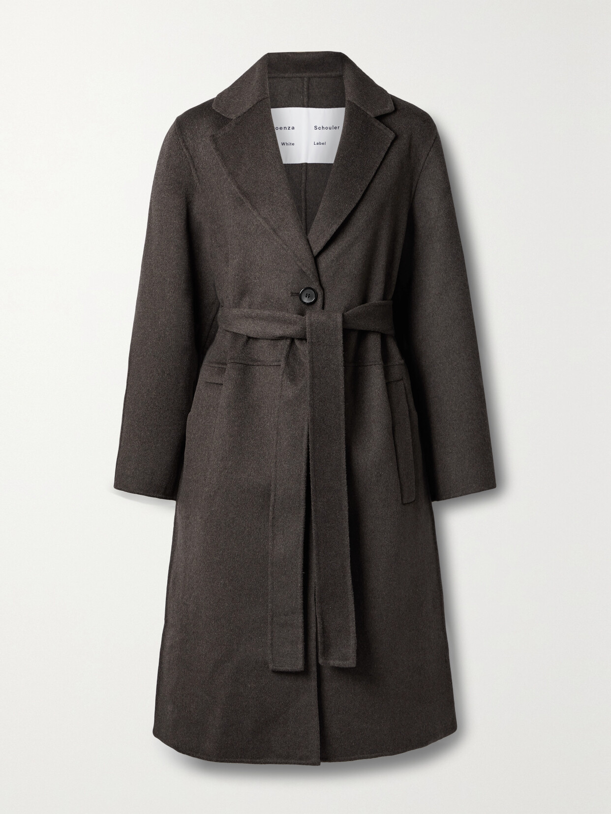 Proenza Schouler White Label - Melton Belted Wool-blend Felt Coat - Brown