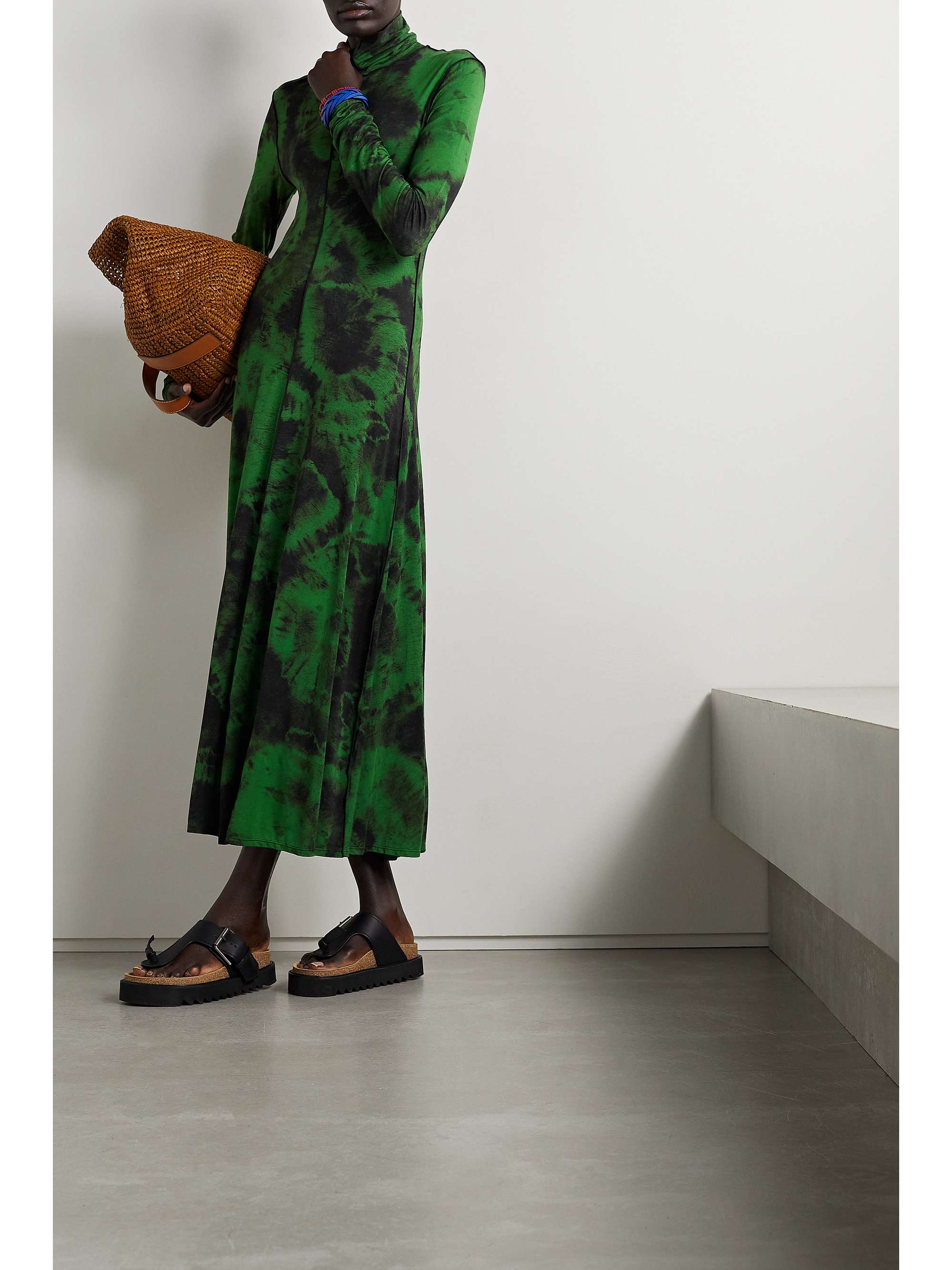 Green Tie-dyed stretch-jersey 