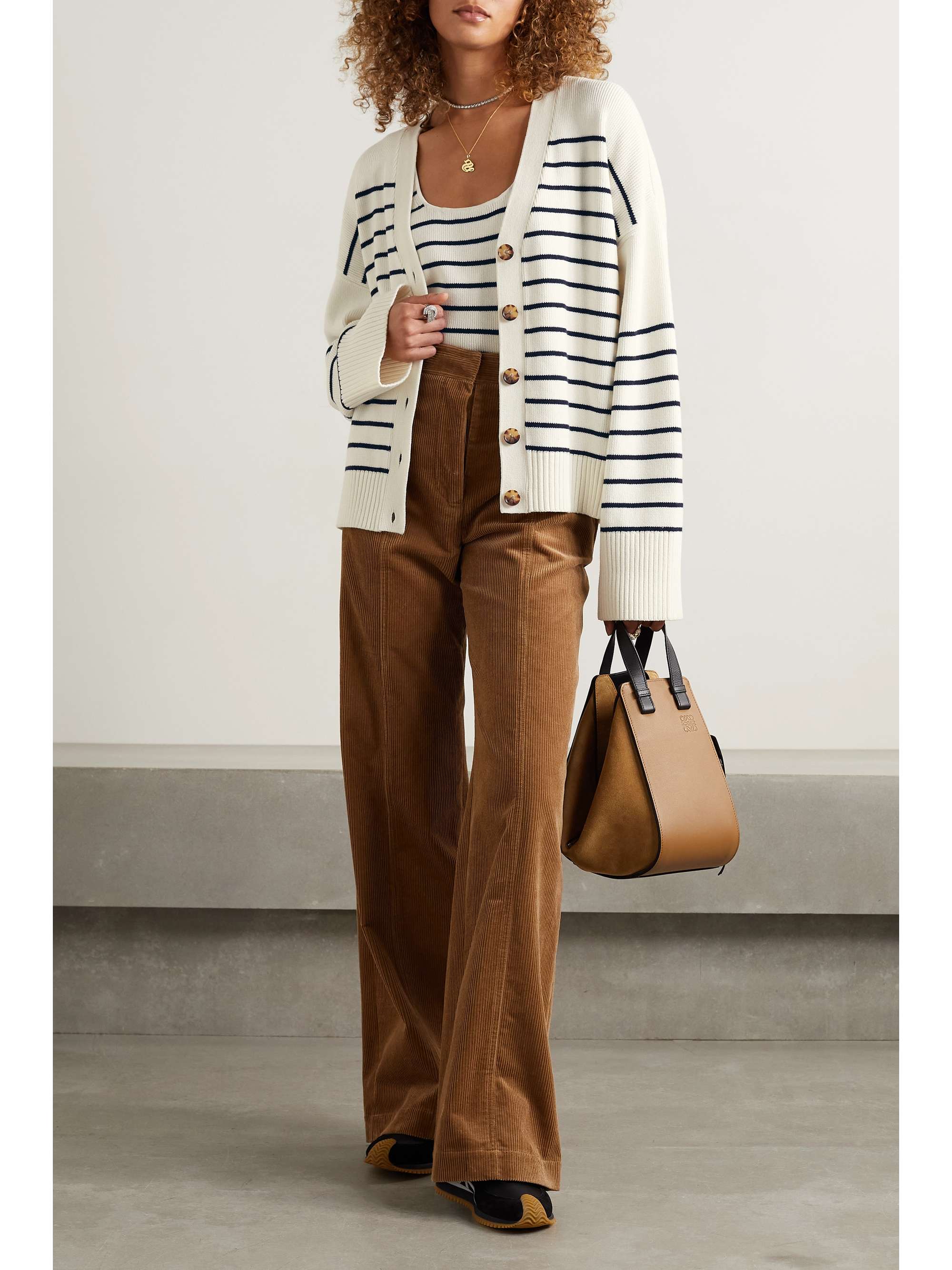 LA LIGNE Sailor striped cotton-jacquard cardigan