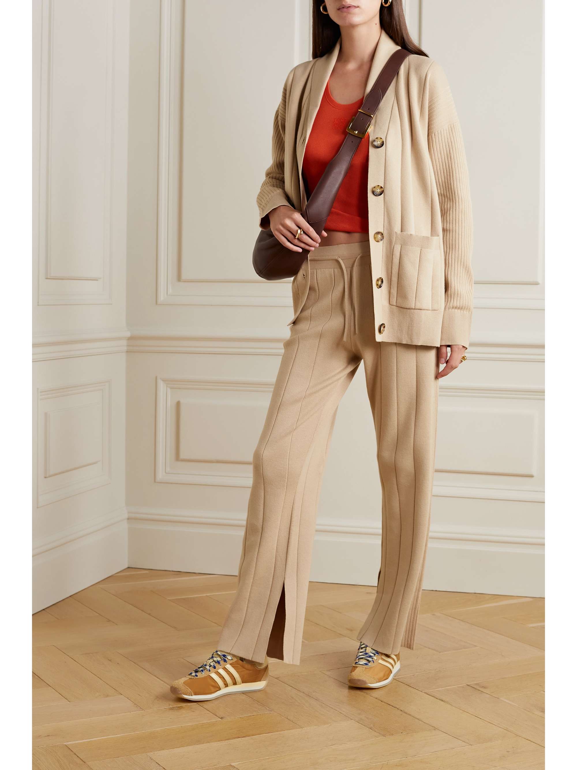 LA LIGNE Ribbed cotton and cashmere-blend track pants | NET-A-PORTER