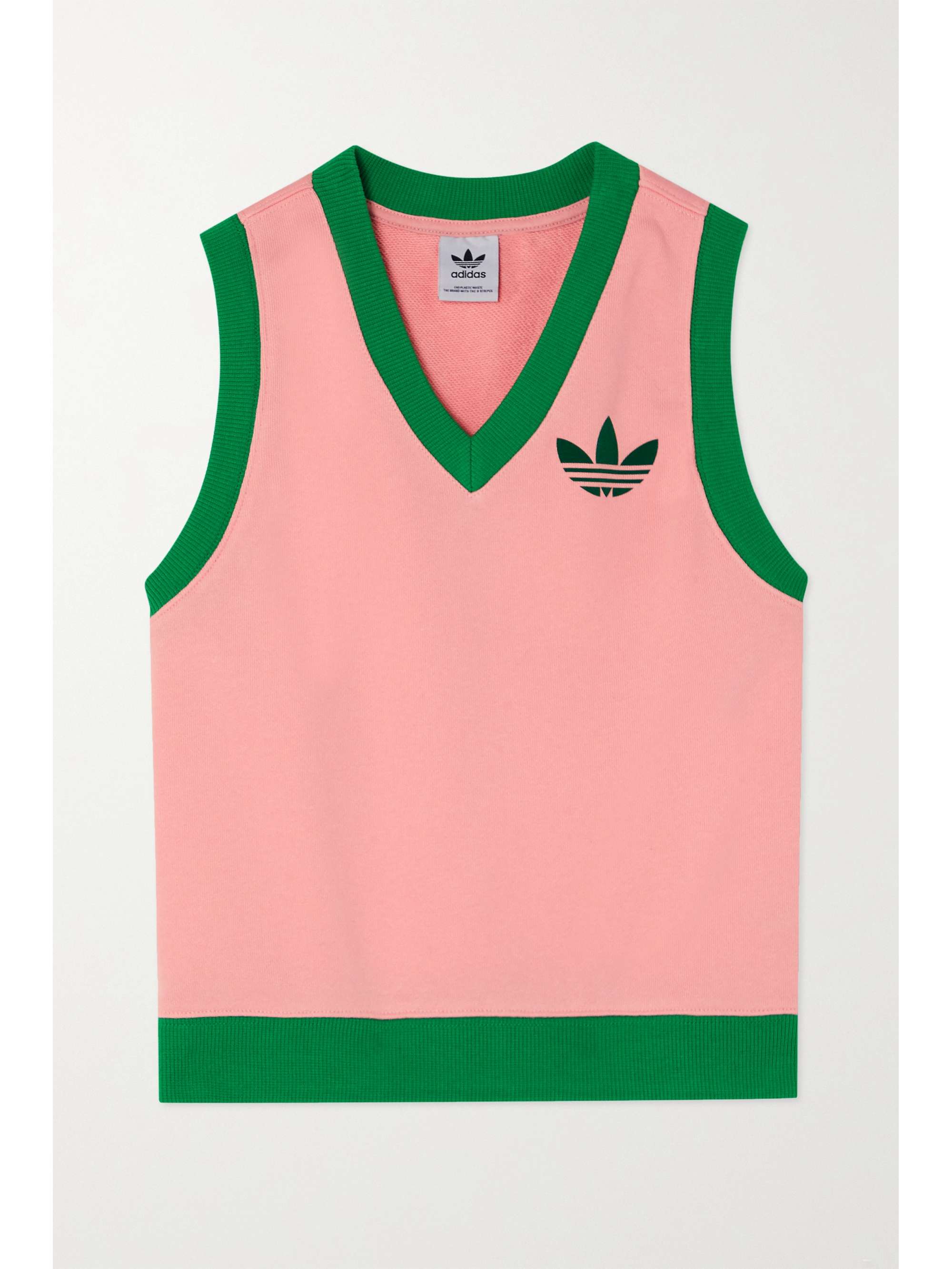 ADIDAS ORIGINALS Adicolor Heritage Now two-tone cotton-jersey tank | NET-A-PORTER