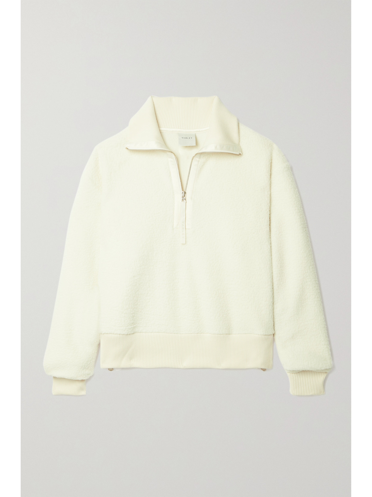 Varley Roselle Recycled Fleece Half-zip Sweater In White