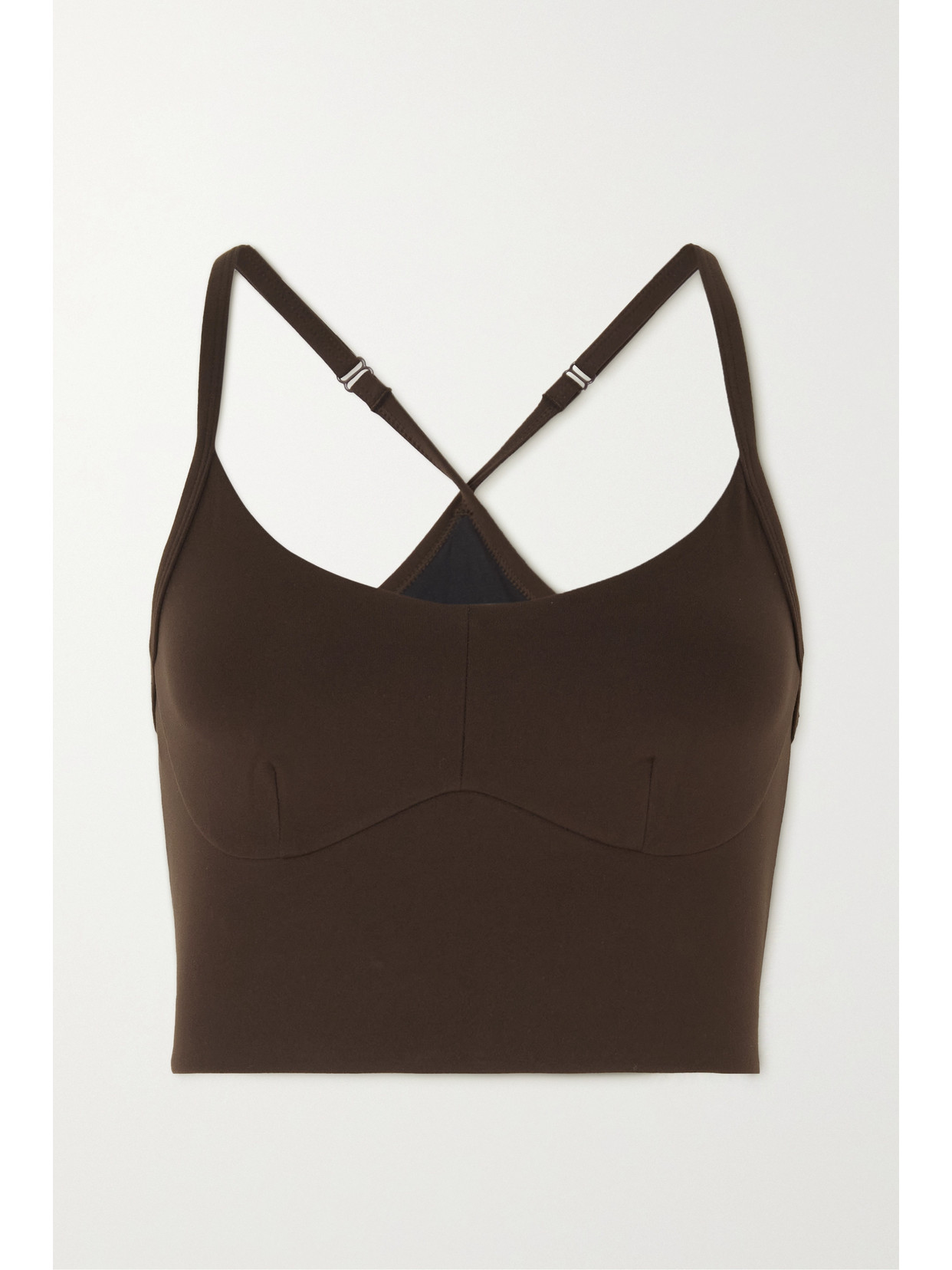 Varley Always Surrey Recycled Polyester-blend Sports Bra In Brown
