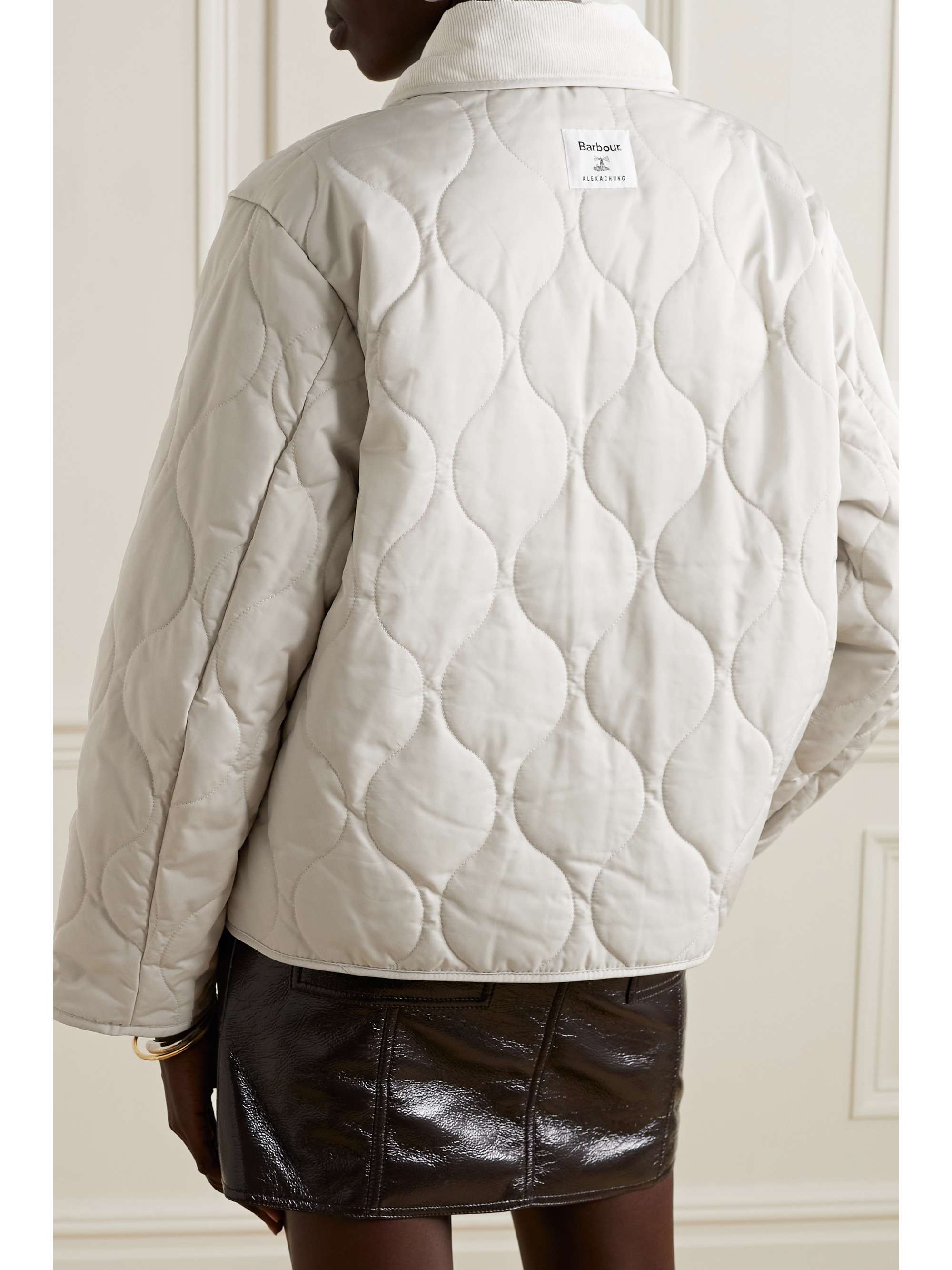 Barbour - + ALEXACHUNG Blair Corduroy-Trimmed Quilted Drill Jacket - Off-White - UK 14 - Net A Porter