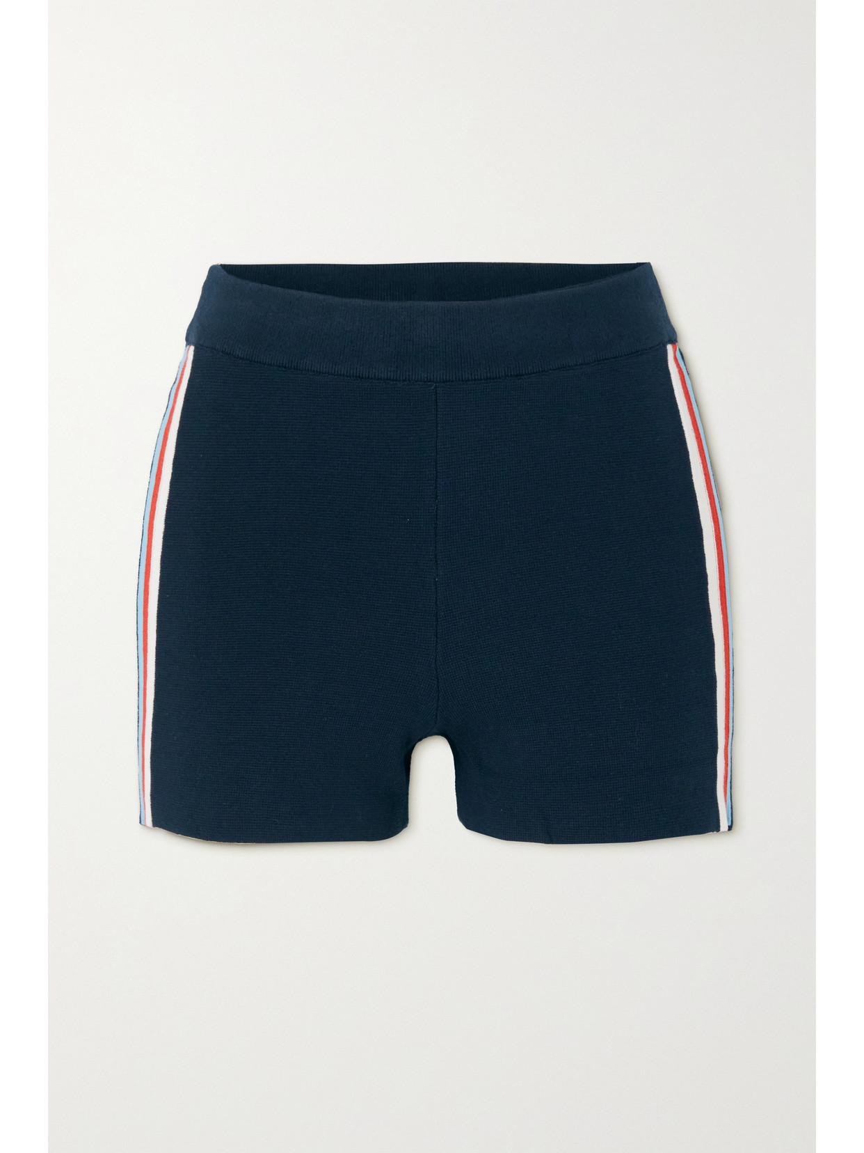 The Upside Pacific Speechless Striped Stretch Organic Cotton-blend Shorts