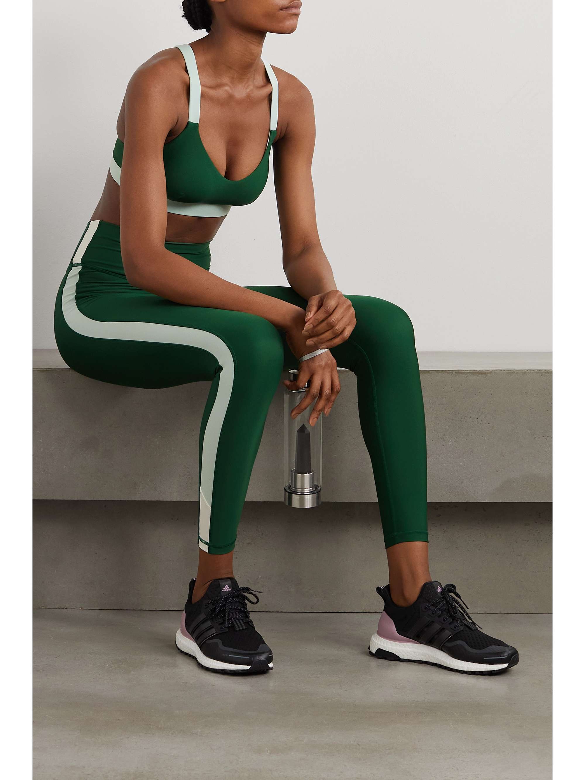 THE UPSIDE Southwest Larri two-tone ribbed stretch sports bra