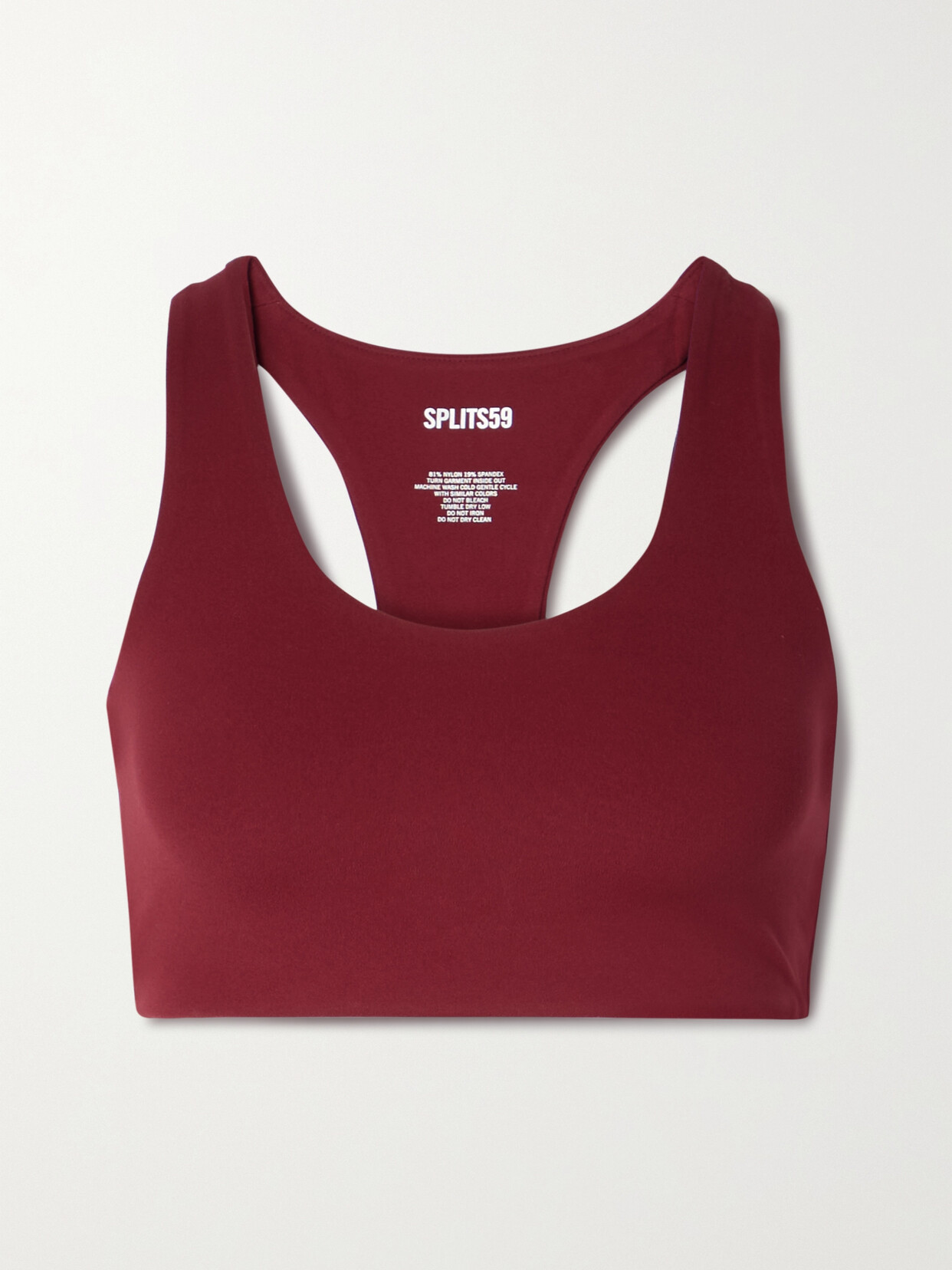 Shop Splits59 Sara Stretch Sports Bra In Burgundy