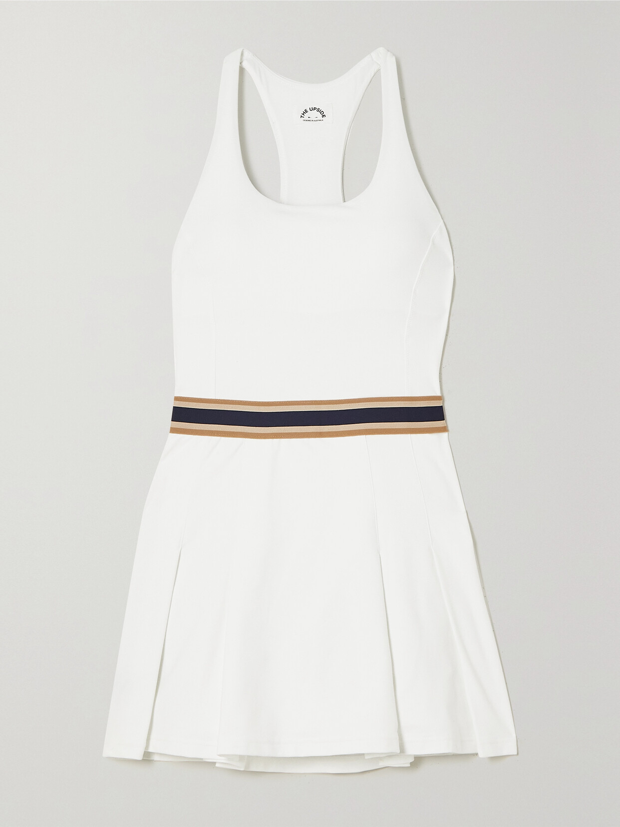 Racquet Kova Striped Pleated Recycled Stretch-jersey Tennis Dress