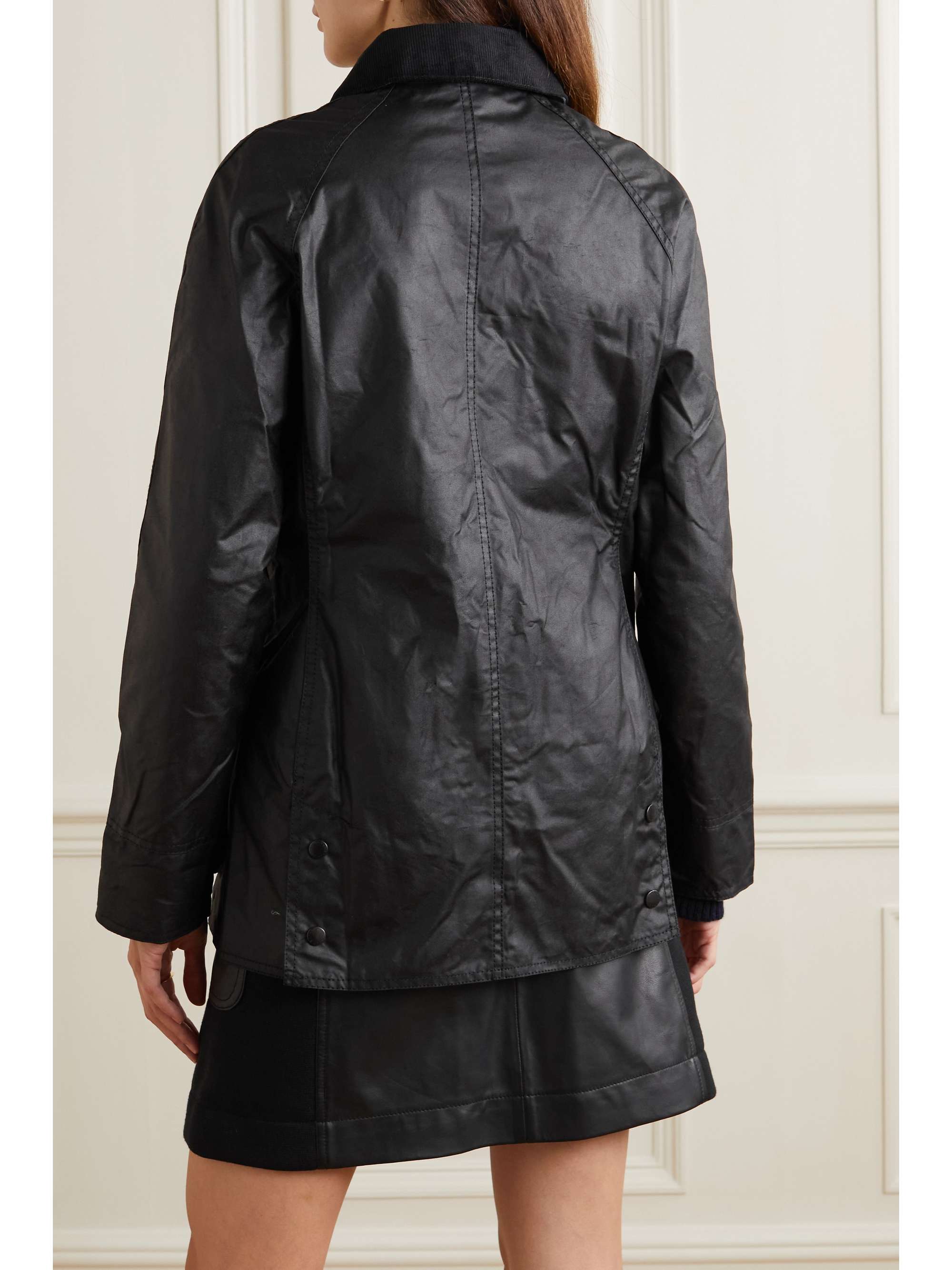 BARBOUR Beadnell corduroy-trimmed waxed-cotton jacket