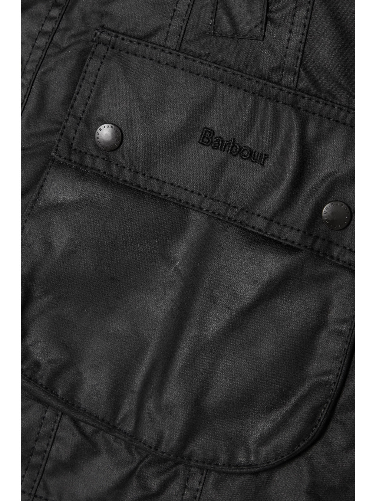 Barbour Beadnell Corduroy-trimmed Waxed-cotton Jacket In Black