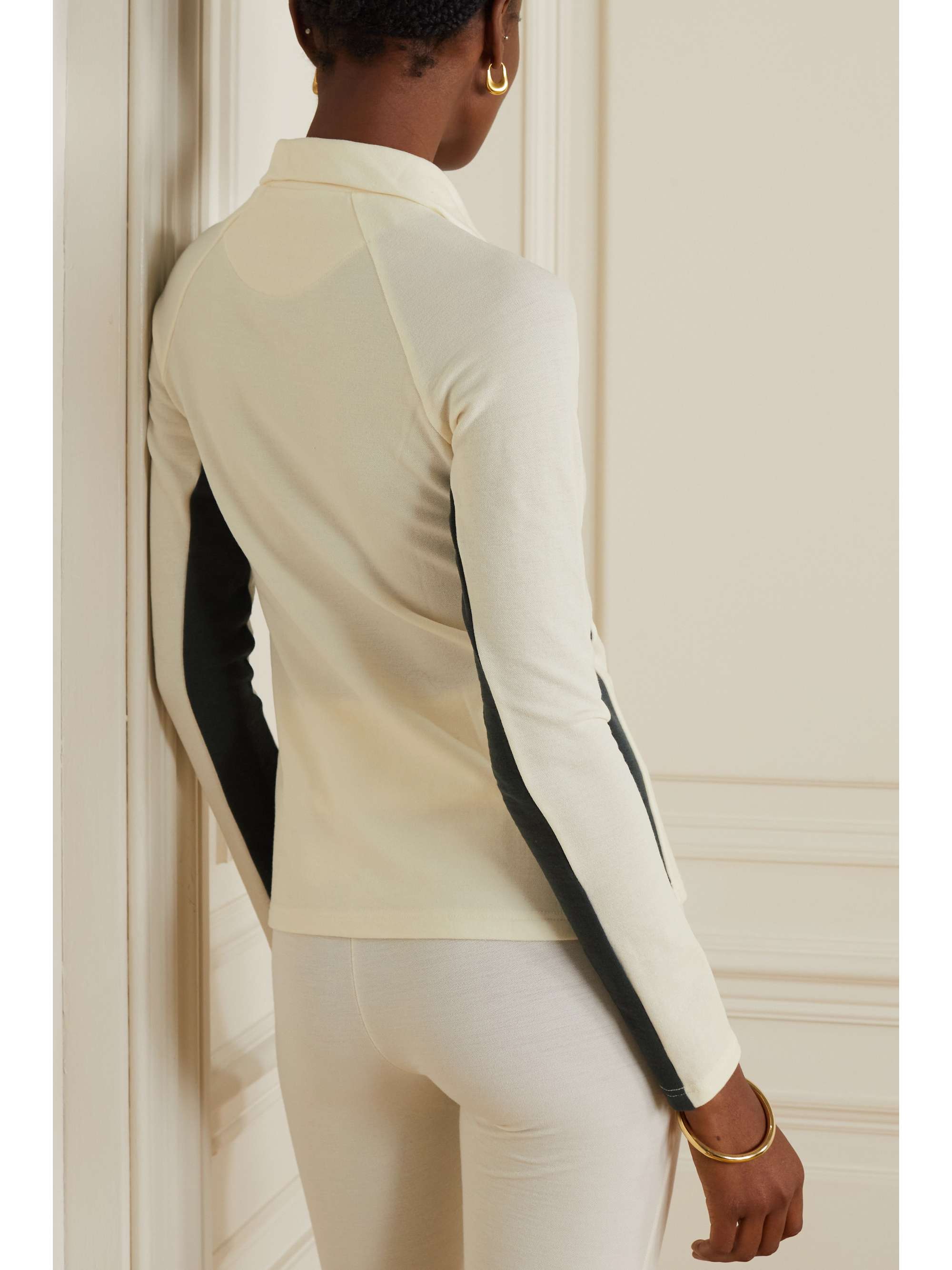 WE NORWEGIANS Voss merino wool-blend piqué top