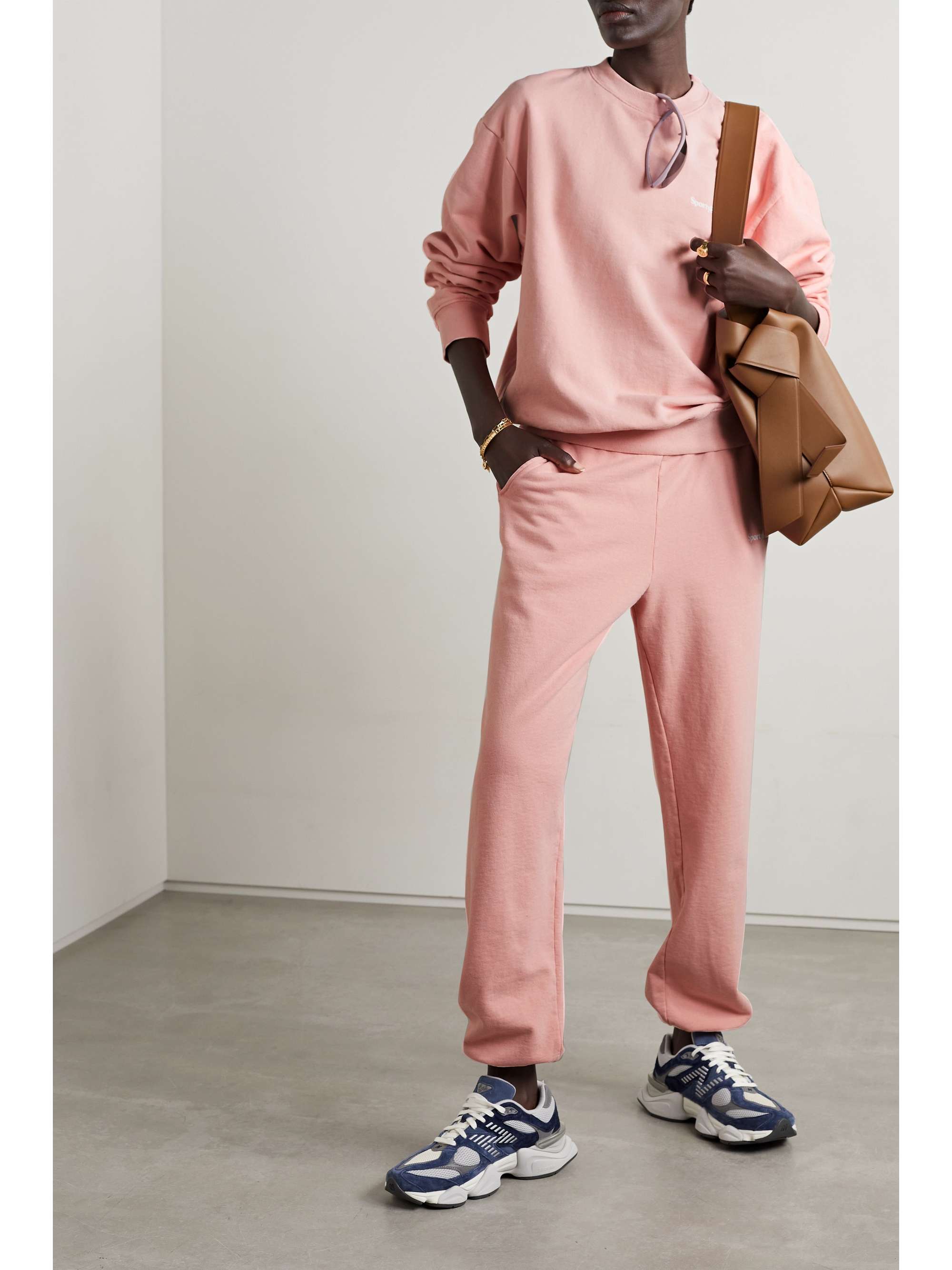 SPORTY & RICH Embroidered cotton-jersey sweatshirt