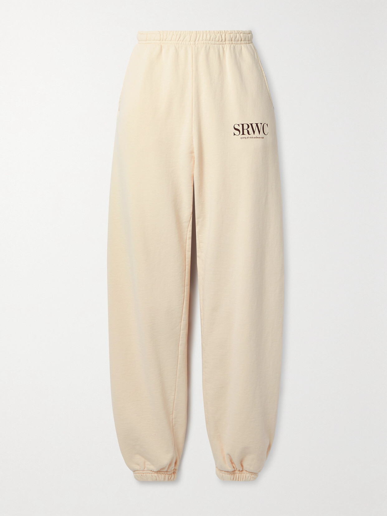 Sporty & Rich - Upper East Side Printed Cotton-jersey Track Pants - Cream