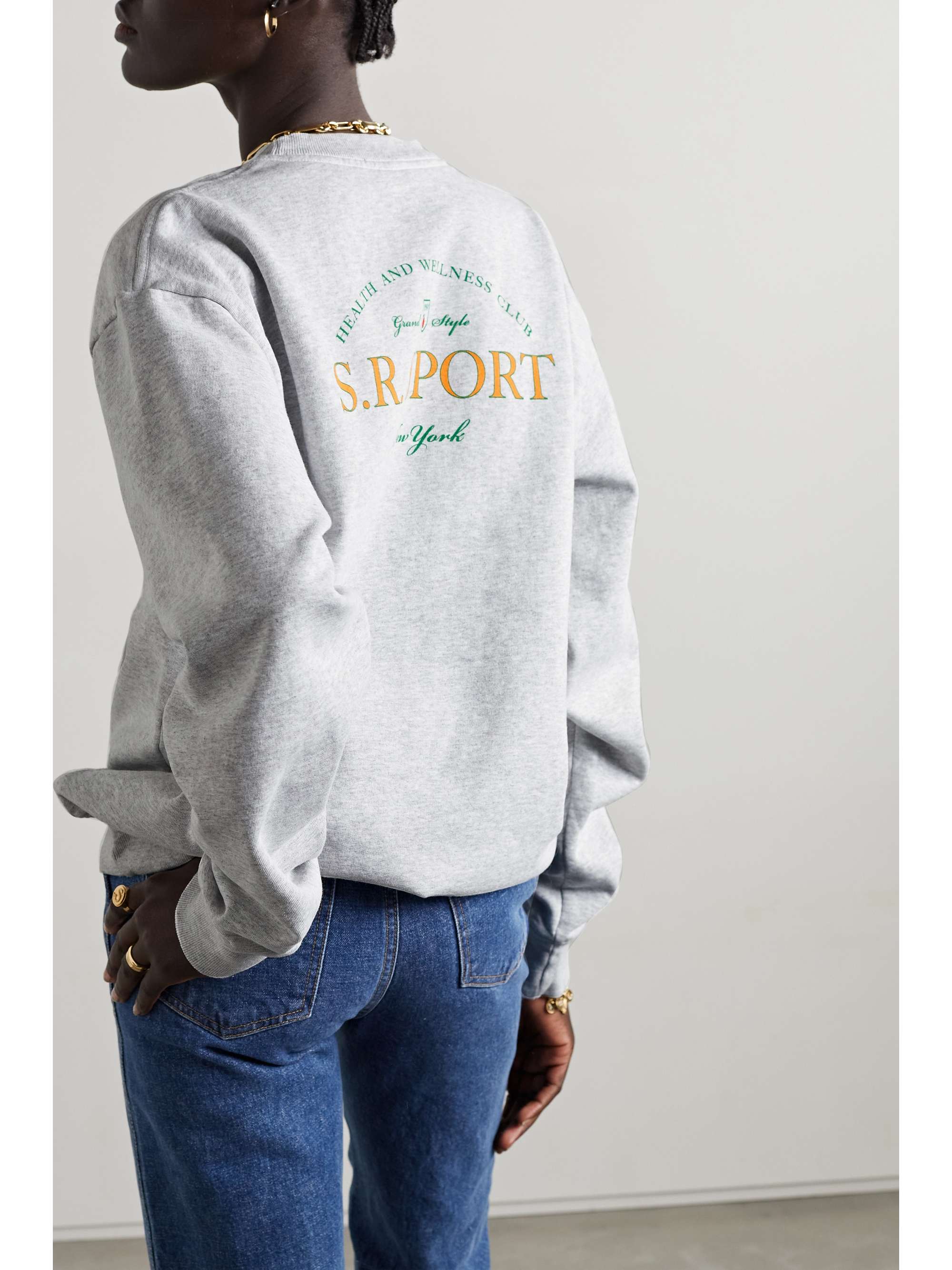 SPORTY & RICH Wimbledon printed cotton-jersey sweatshirt