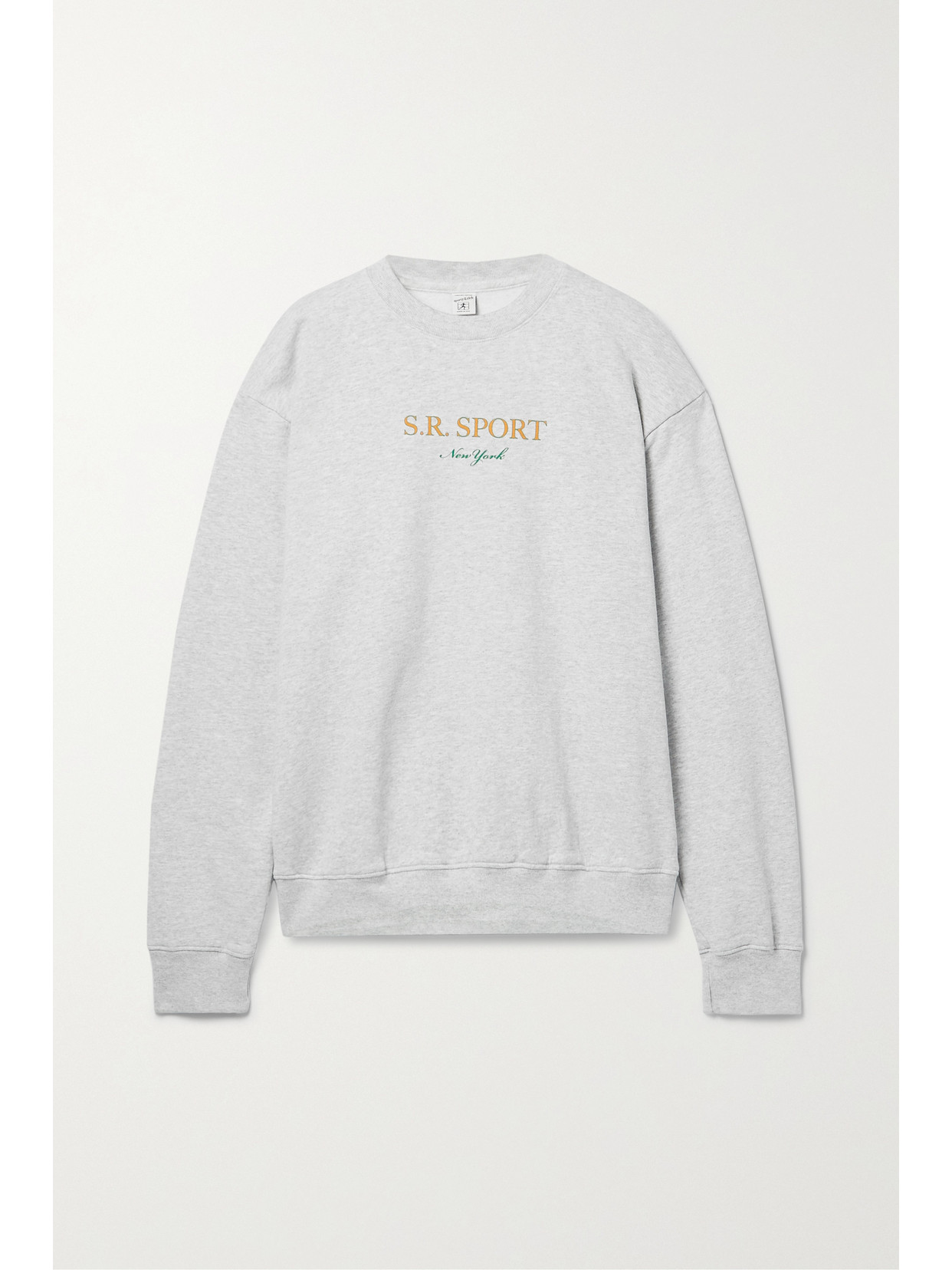 Sporty & Rich - Wimbledon Printed Cotton-jersey Sweatshirt - Gray