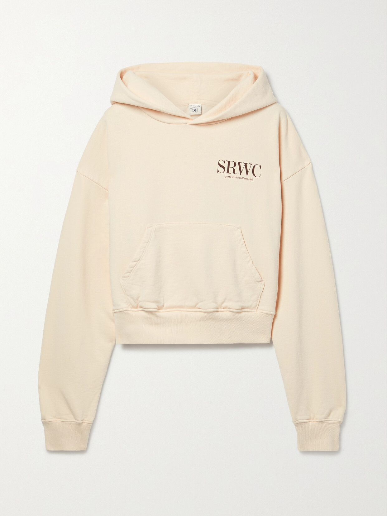 Sporty & Rich - Upper East Side Printed Cotton-jersey Hoodie - Cream