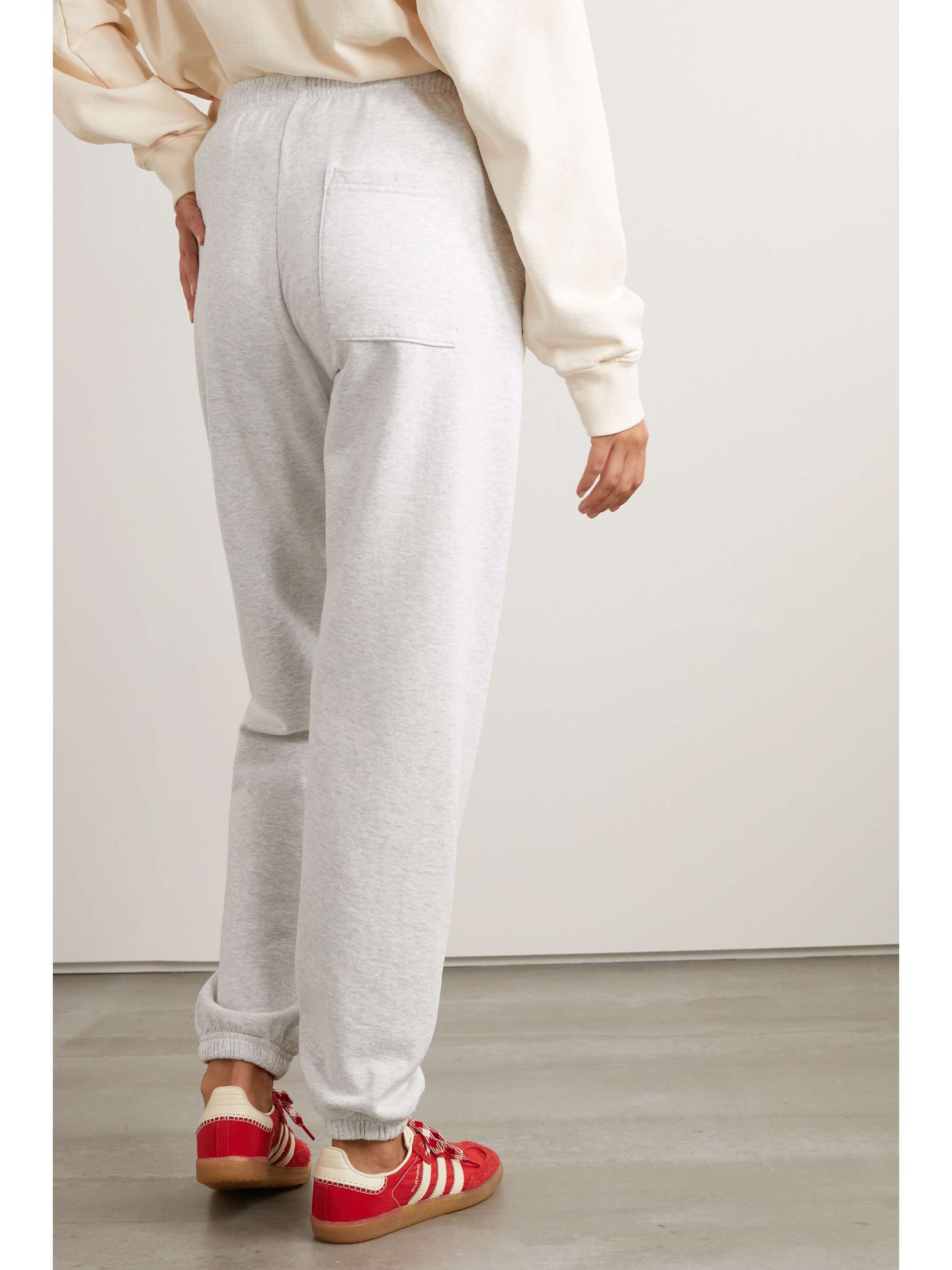 SPORTY & RICH Wimbledon printed cotton-blend jersey track pants