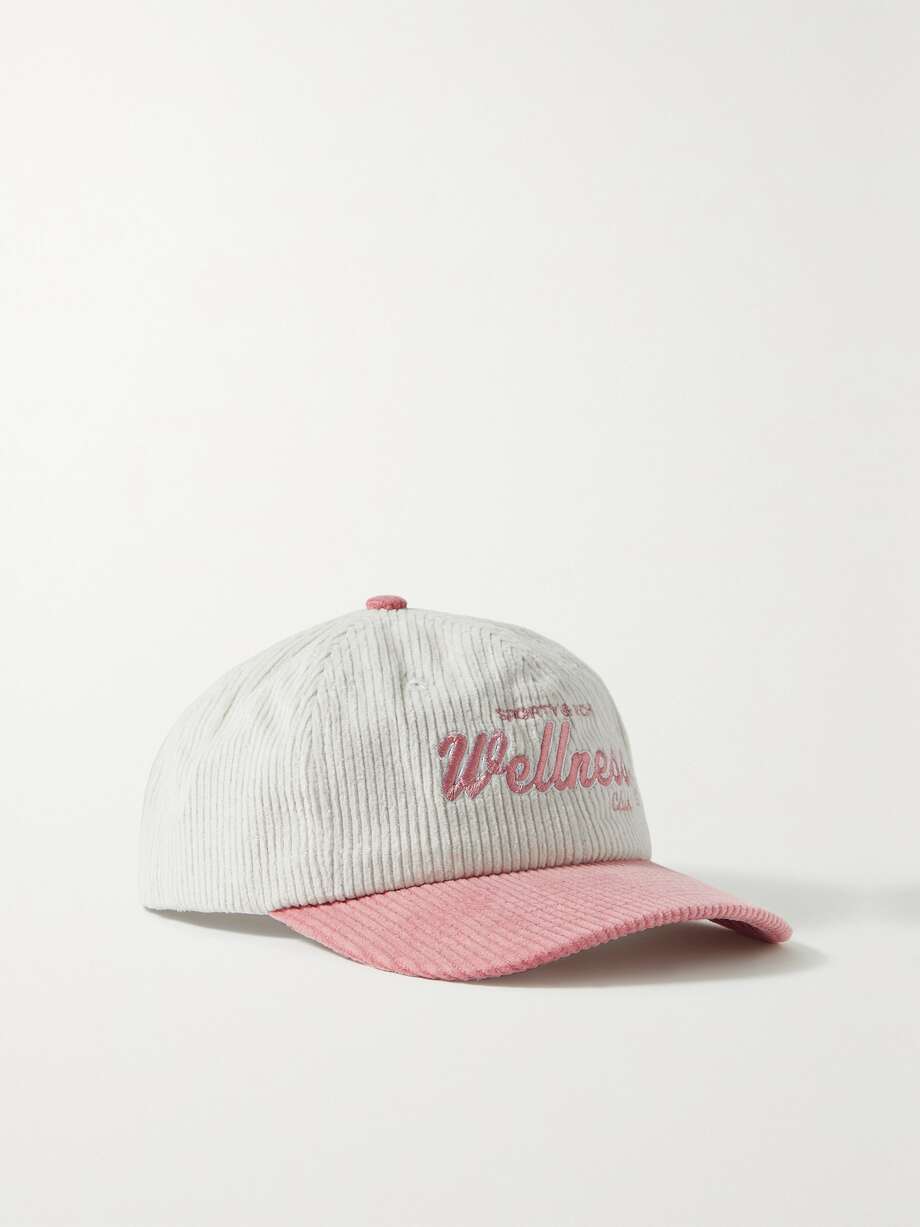 SPORTY & RICH Wellness Club embroidered cottoncorduroy baseball cap