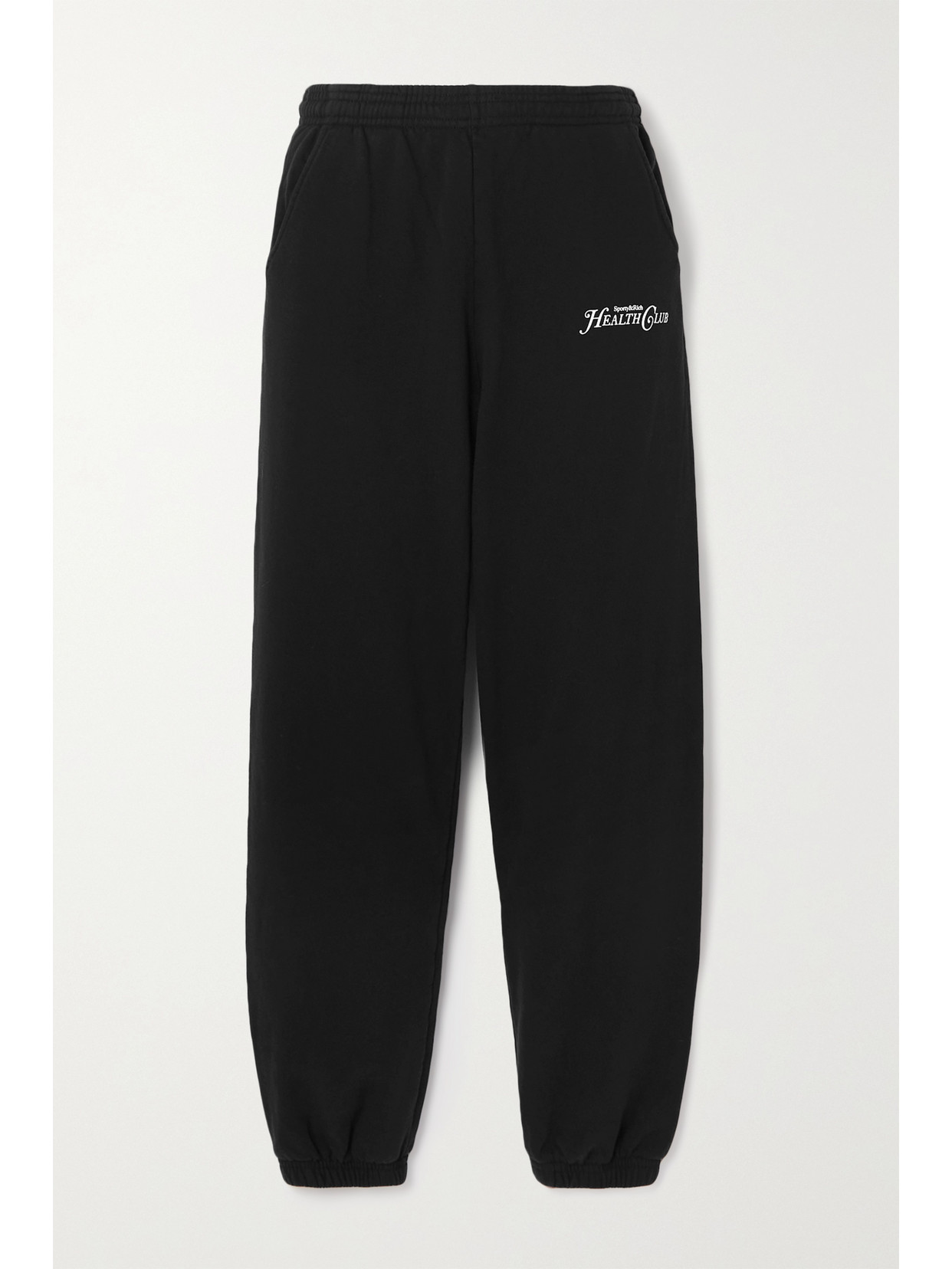 Sporty & Rich - Rizzoli Printed Cotton-jersey Track Pants - Black