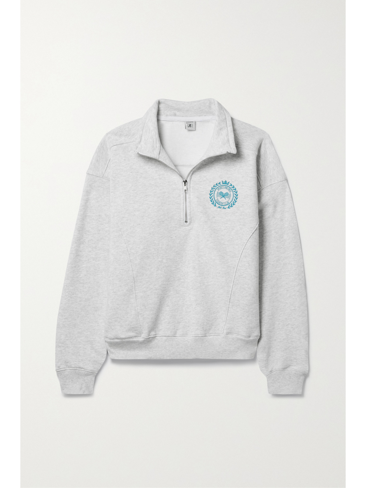 Sporty And Rich Printed Cotton-blend Jersey Sweatshirt In Gray