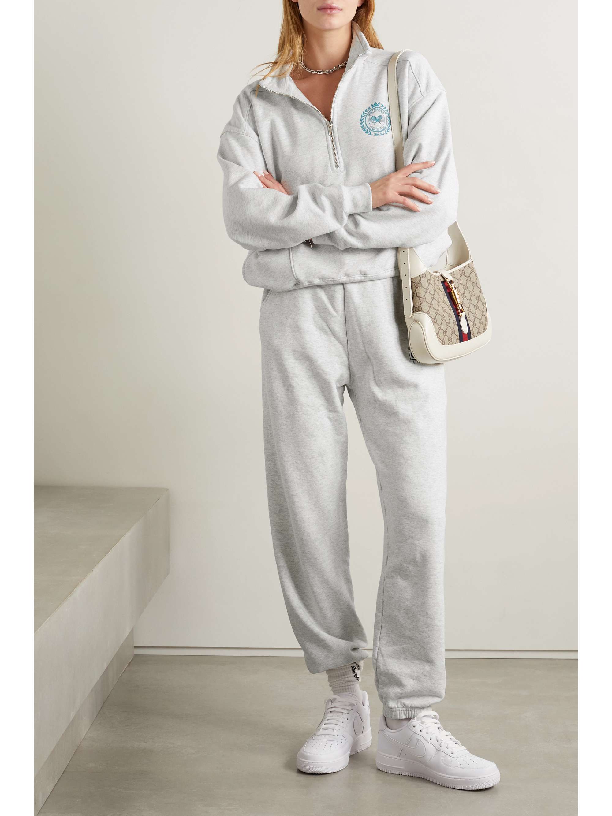 SPORTY & RICH Printed cotton-blend jersey sweatshirt