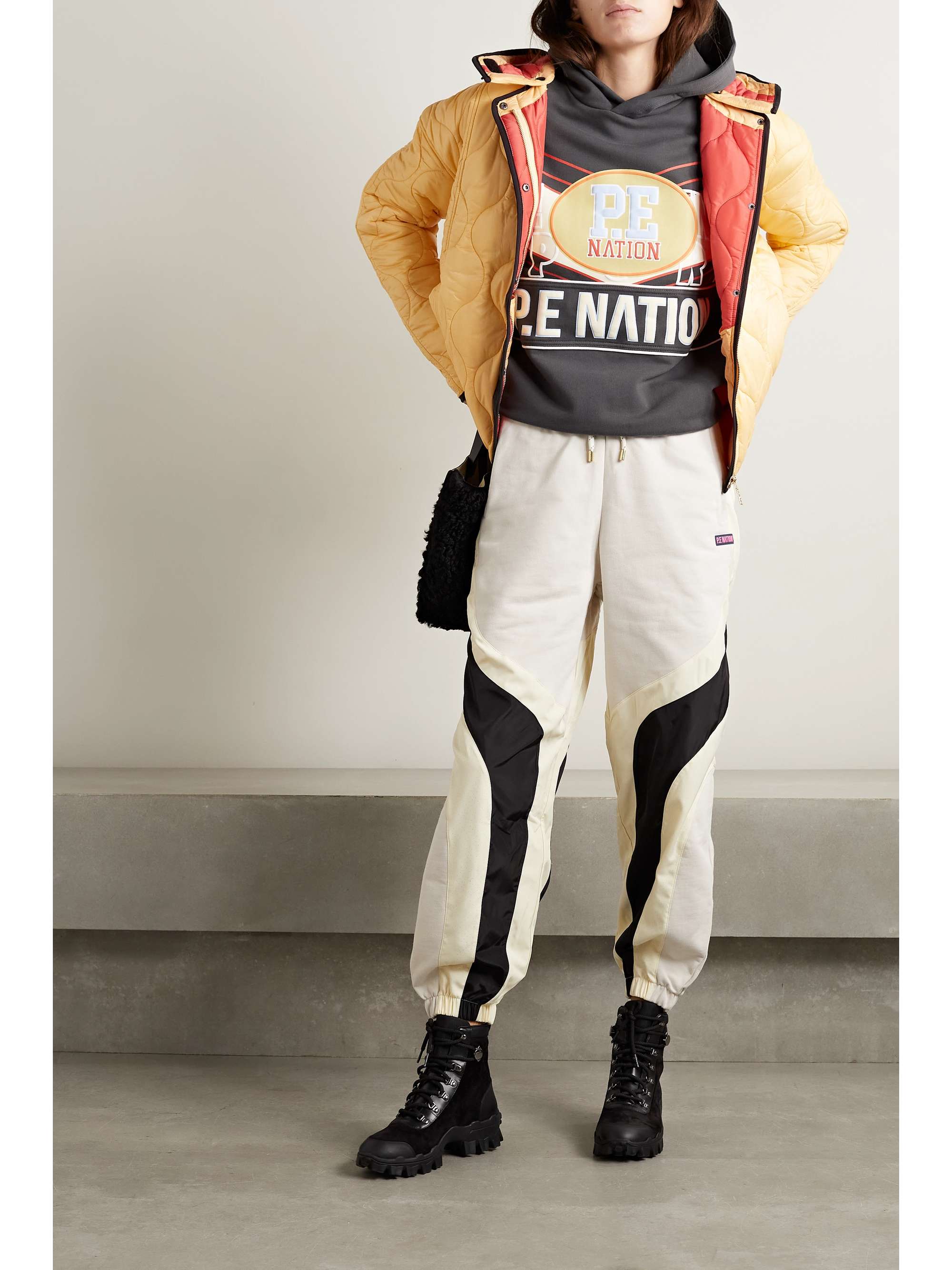 P.E NATION Advocate hooded webbing-trimmed quilted recycled shell jacket