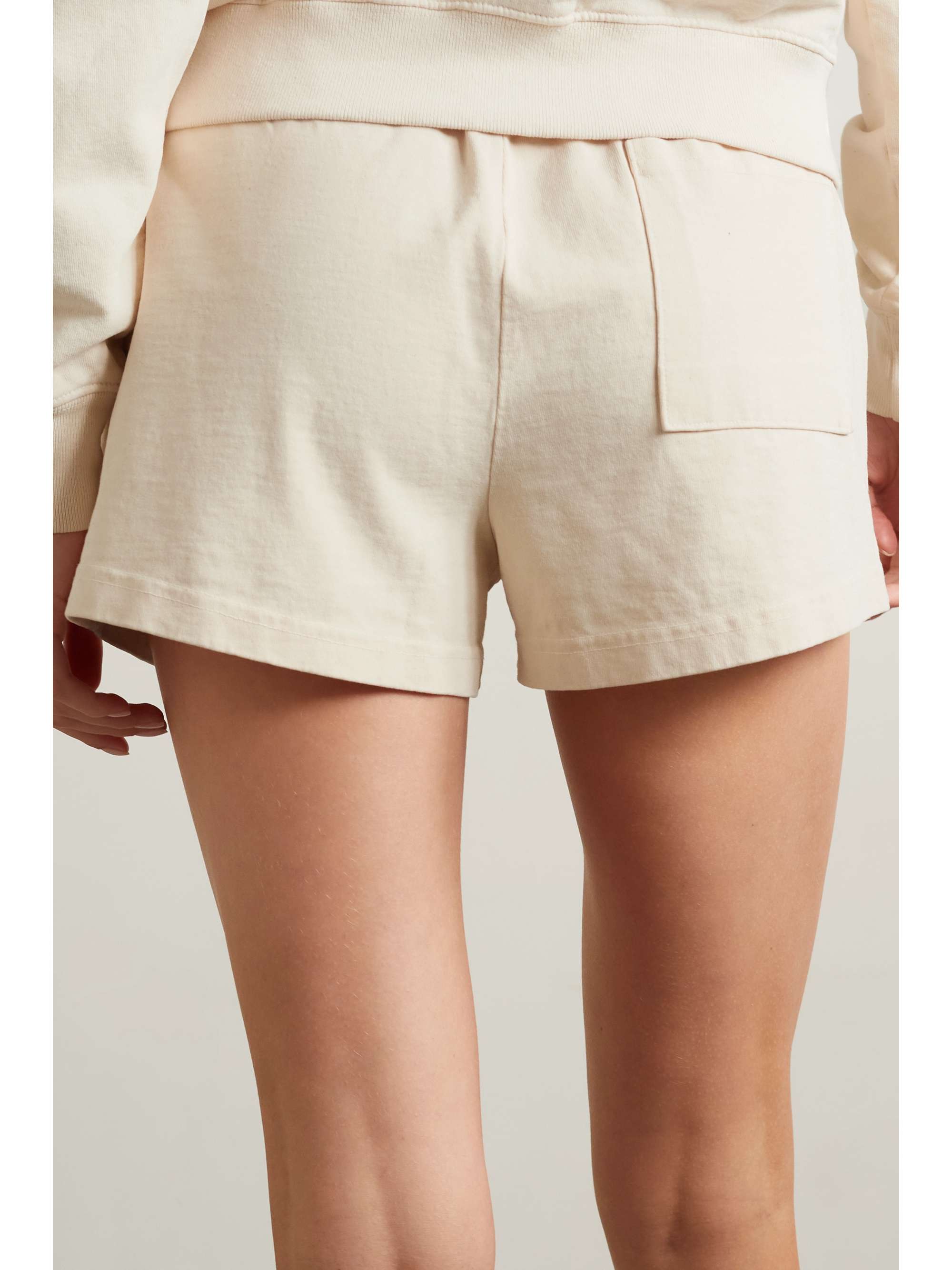SPORTY & RICH Embroidered cotton-jersey shorts