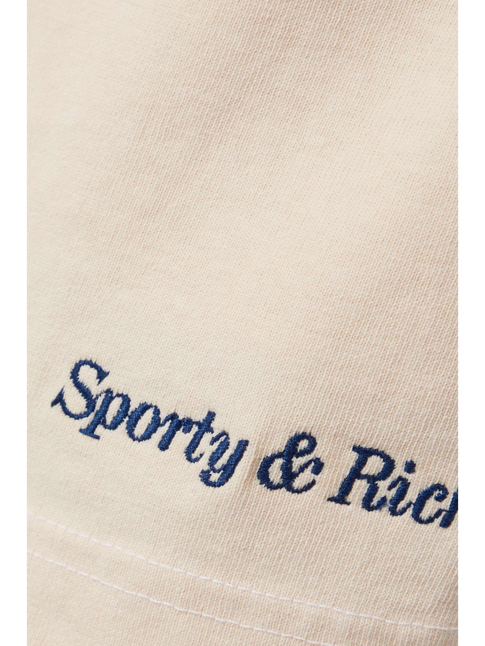 SPORTY & RICH Embroidered cotton-jersey shorts